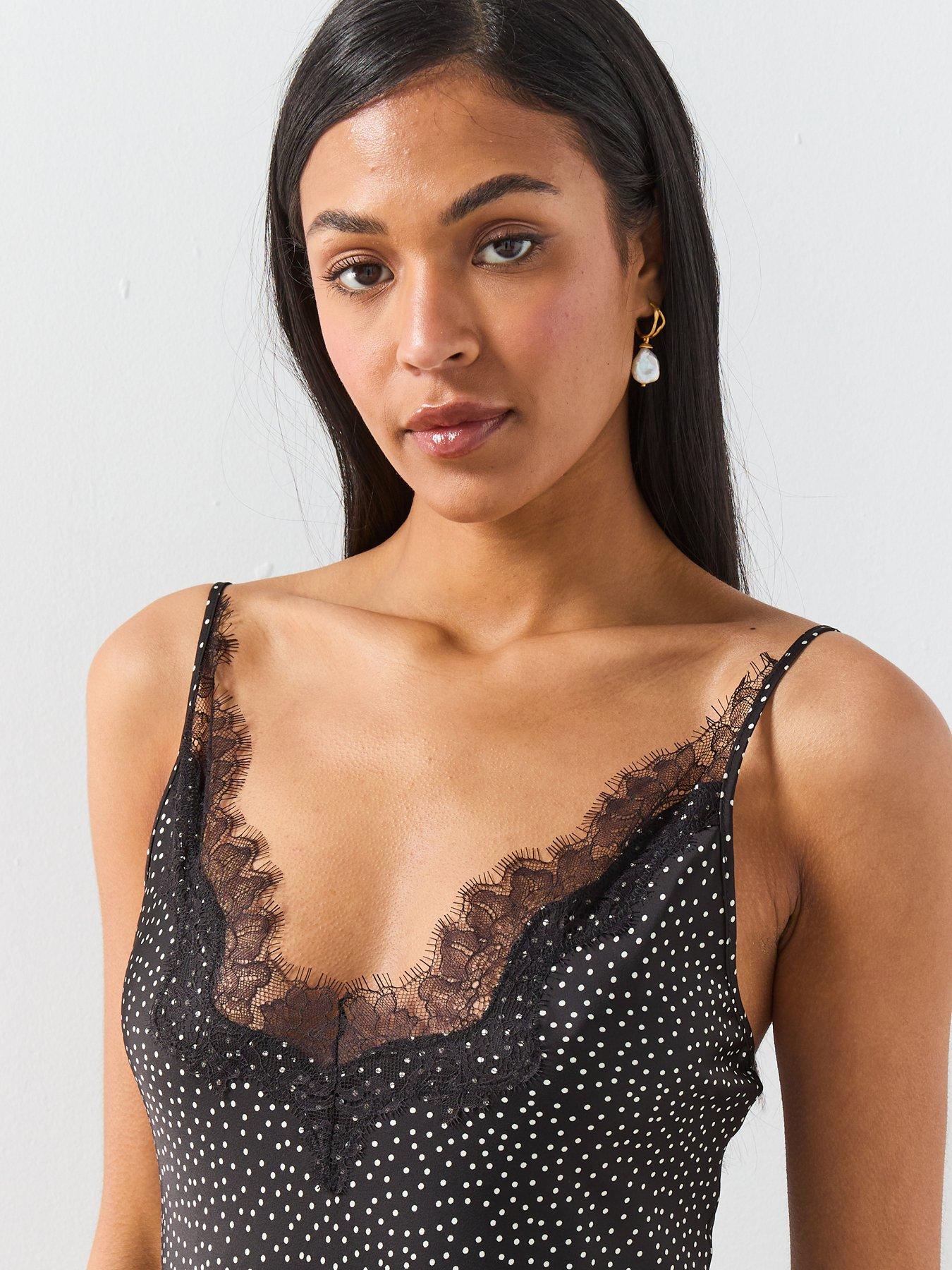Mango Polka Dot Lace Dress - Black | Very