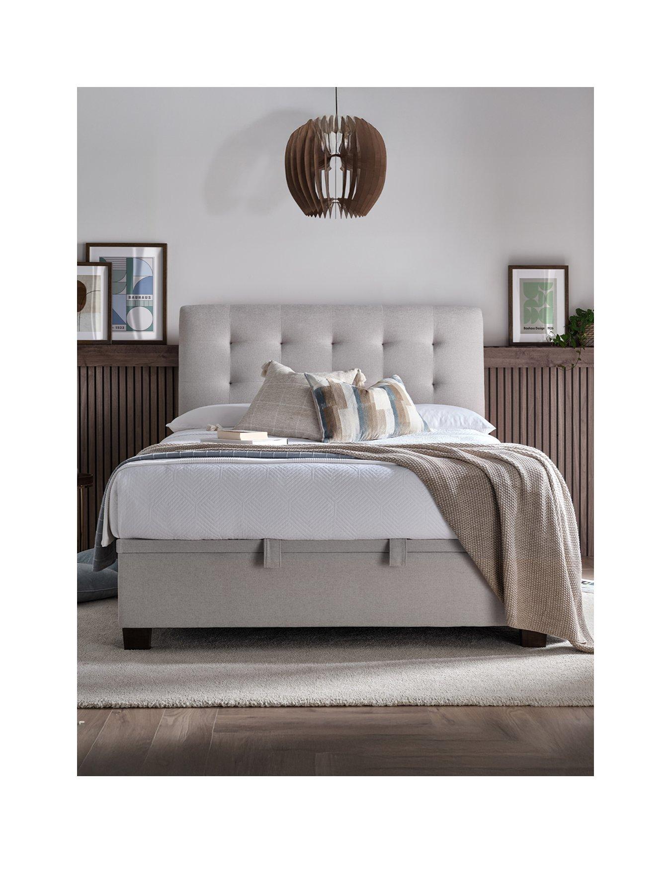 Image 2 of 5 of The Very Collection Faroe End Lift Up Storage Ottoman Bed with Aspire&nbsp;Mattress Options (Buy &amp; SAVE!) - Cream