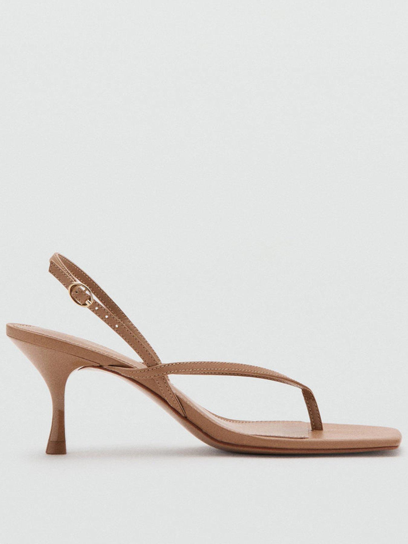 Mango Strappy Heeled Sandals - Brown