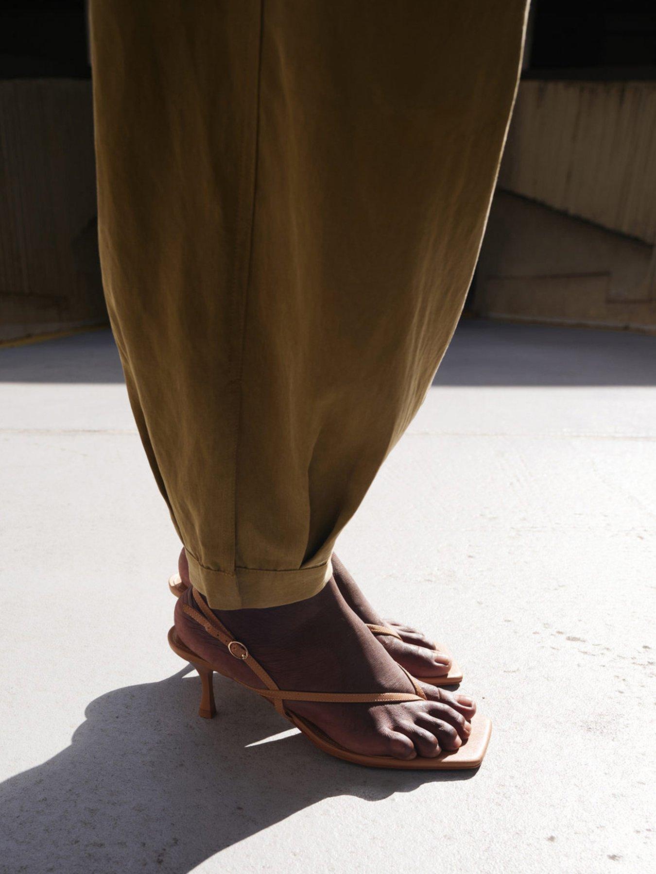 Mango Strappy Heeled Sandals - Brown | Very