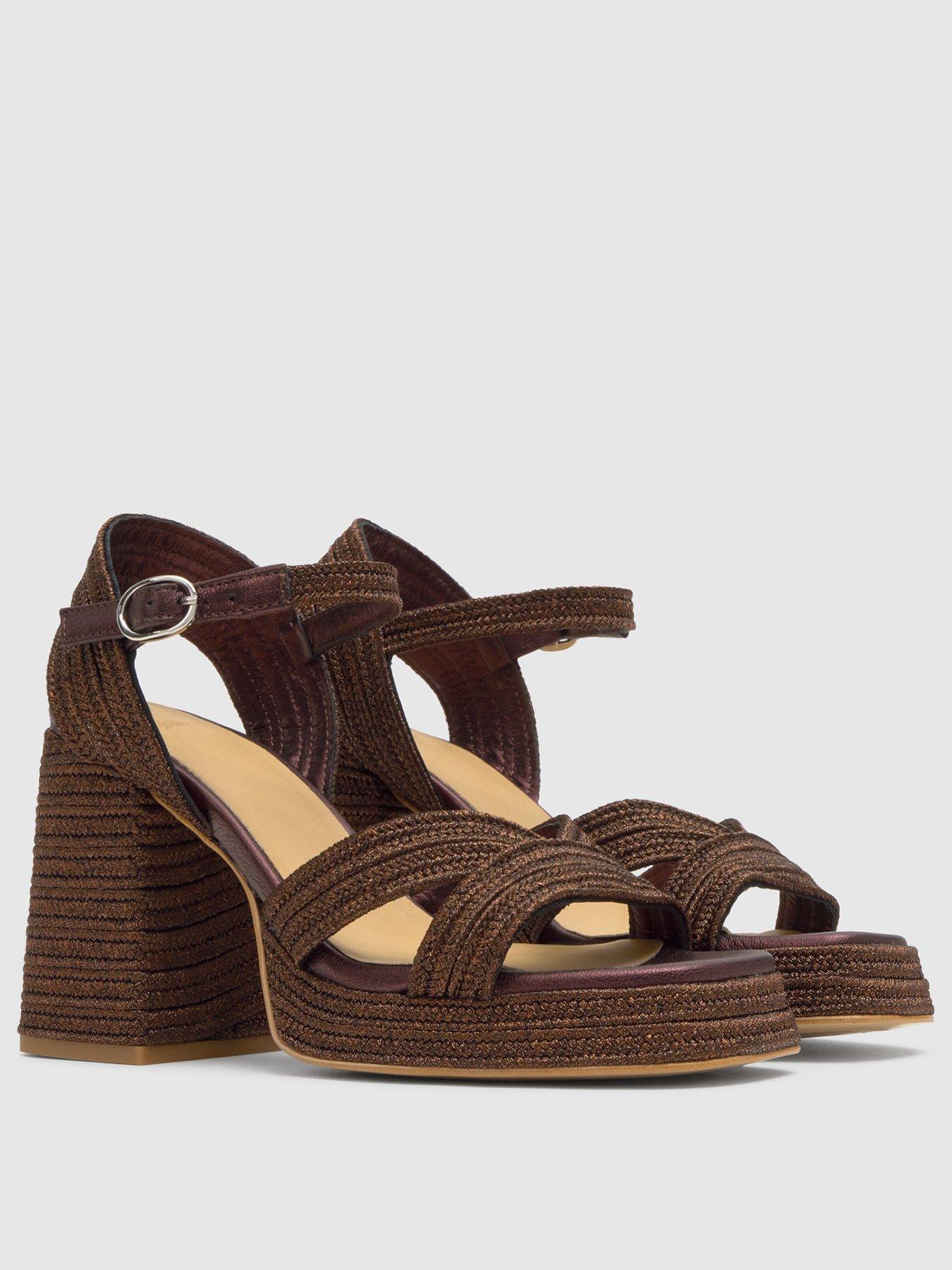 Image 2 of 6 of CASTANER MARRON OSC&nbsp;Metallic Braided&nbsp;Sandals - Brown