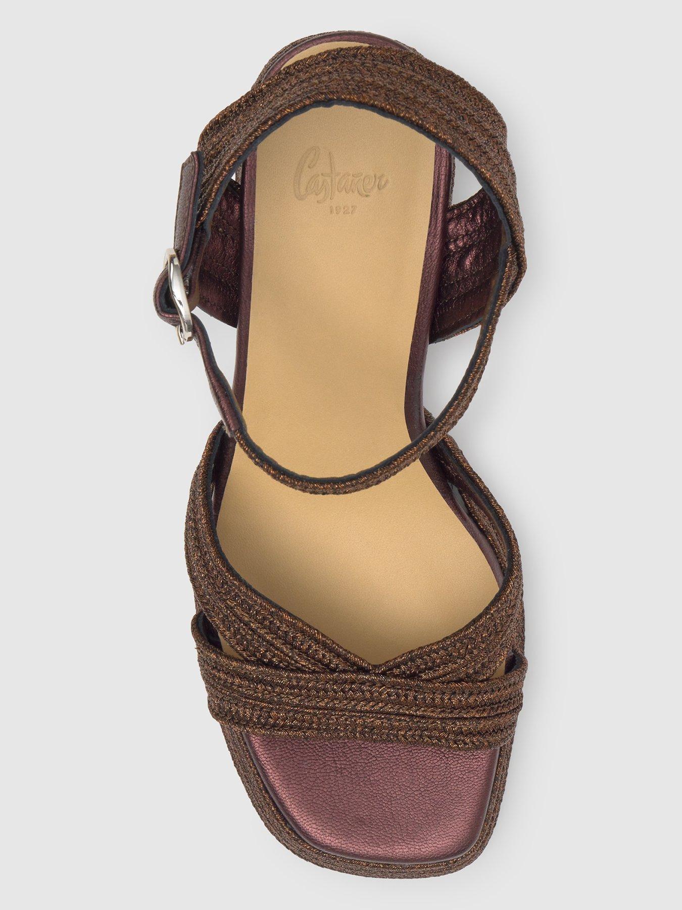 Image 4 of 6 of CASTANER MARRON OSC&nbsp;Metallic Braided&nbsp;Sandals - Brown