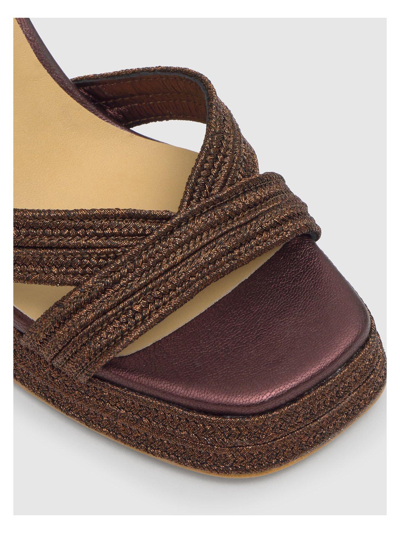 Image 5 of 6 of CASTANER MARRON OSC&nbsp;Metallic Braided&nbsp;Sandals - Brown