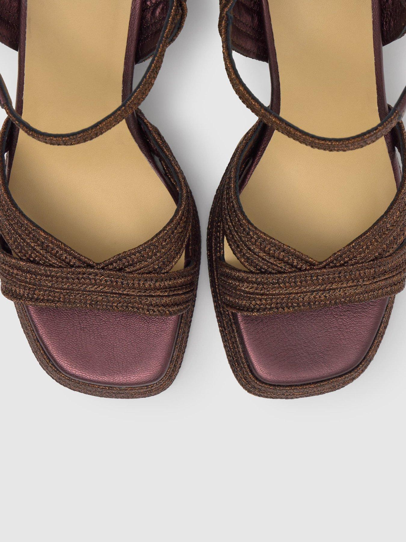 Image 6 of 6 of CASTANER MARRON OSC&nbsp;Metallic Braided&nbsp;Sandals - Brown