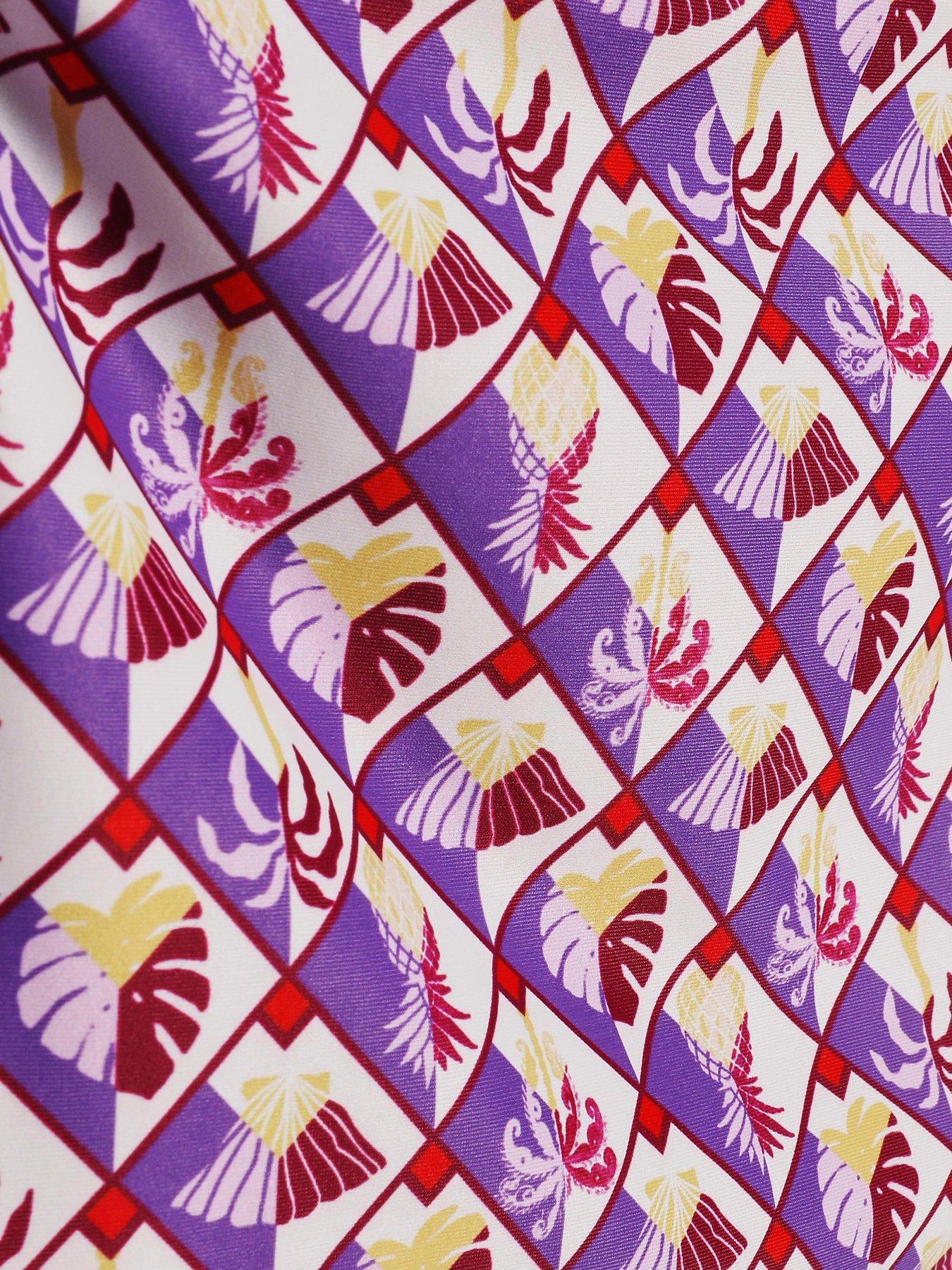Image 6 of 6 of River Island Geo Pineapple Swimsuit - Purple