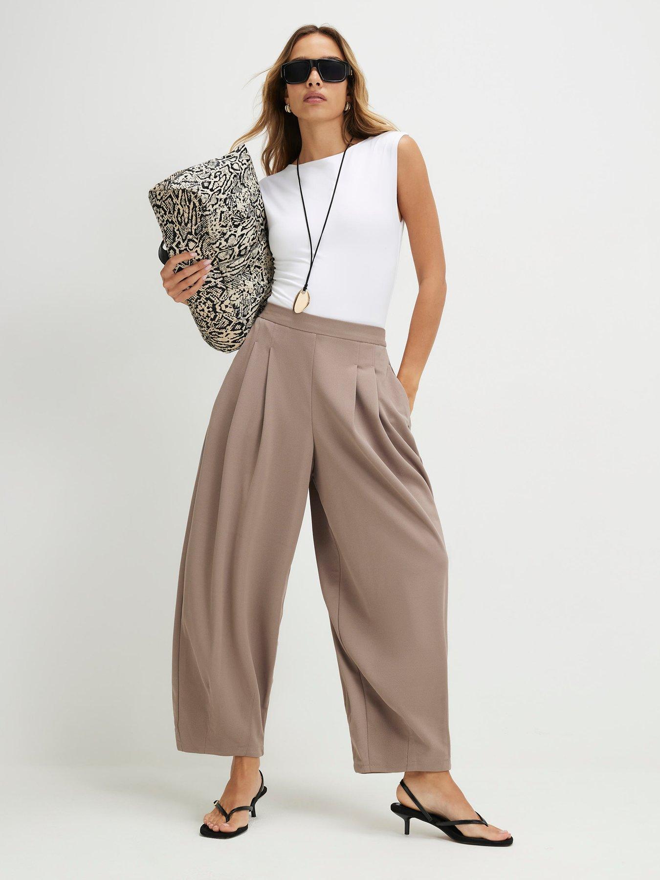 Image 2 of 5 of River Island Twill Balloon Trouser - Beige