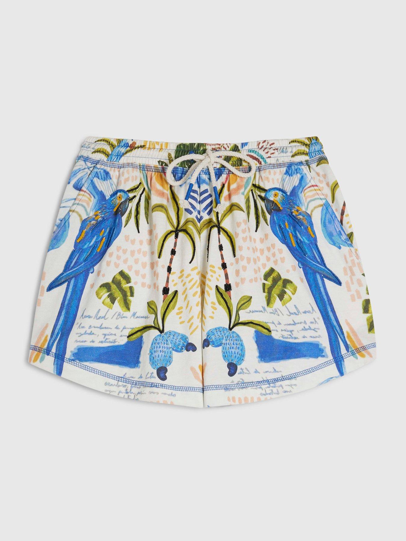 Image 5 of 5 of River Island Tropical Beaded Short - White