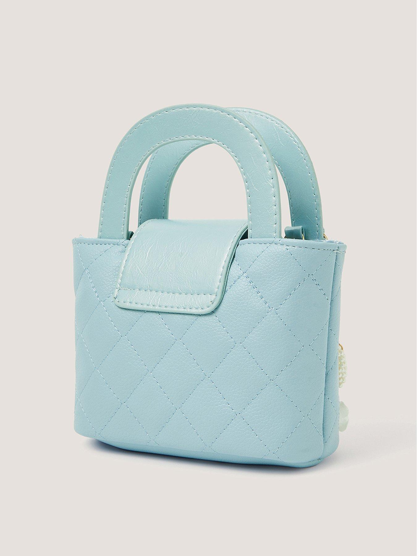 Image 2 of 4 of Monsoon Girls Quilted Pearl Charm Bag - Blue
