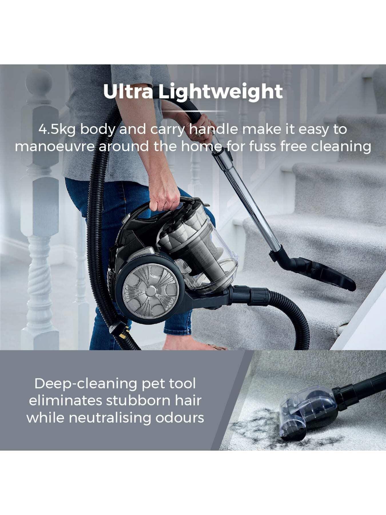 Image 5 of 7 of Tower TT102000PLPET Multi-Cyclonic Cylinder Vacuum Cleaner with Pet Tool, 700W, Silver