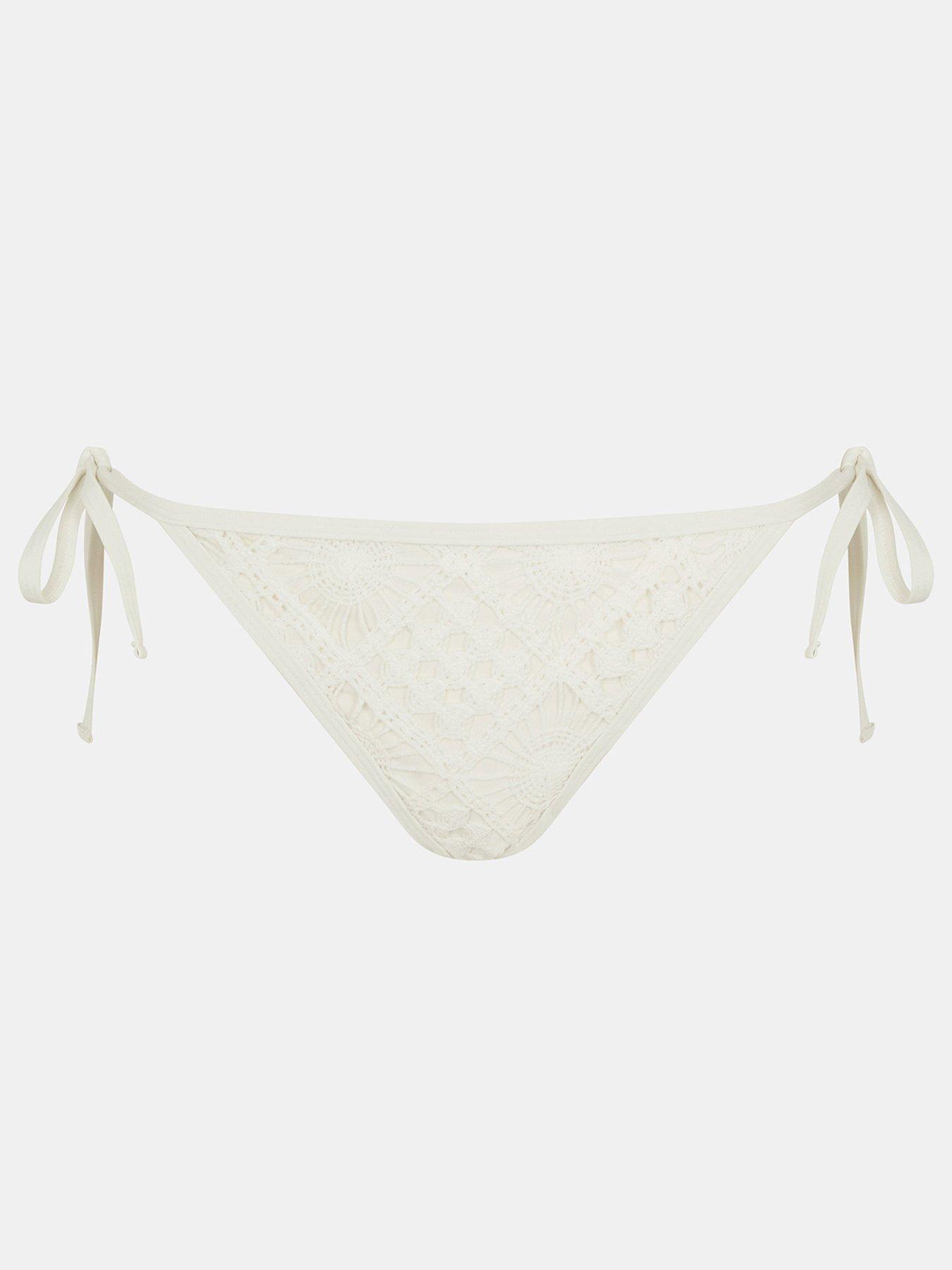Image 3 of 4 of Accessorize Crochet Side Tie Bikini Bottoms