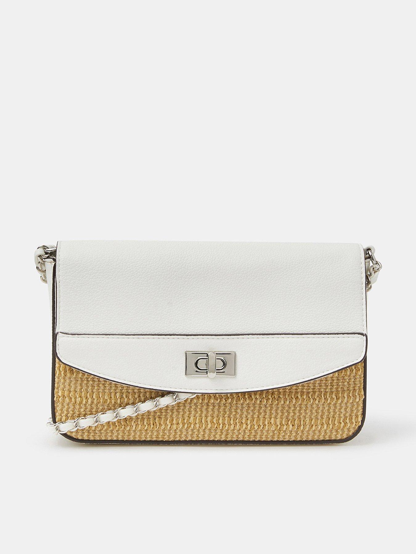 Accessorize Twistlock Raffia Crossbody Bag