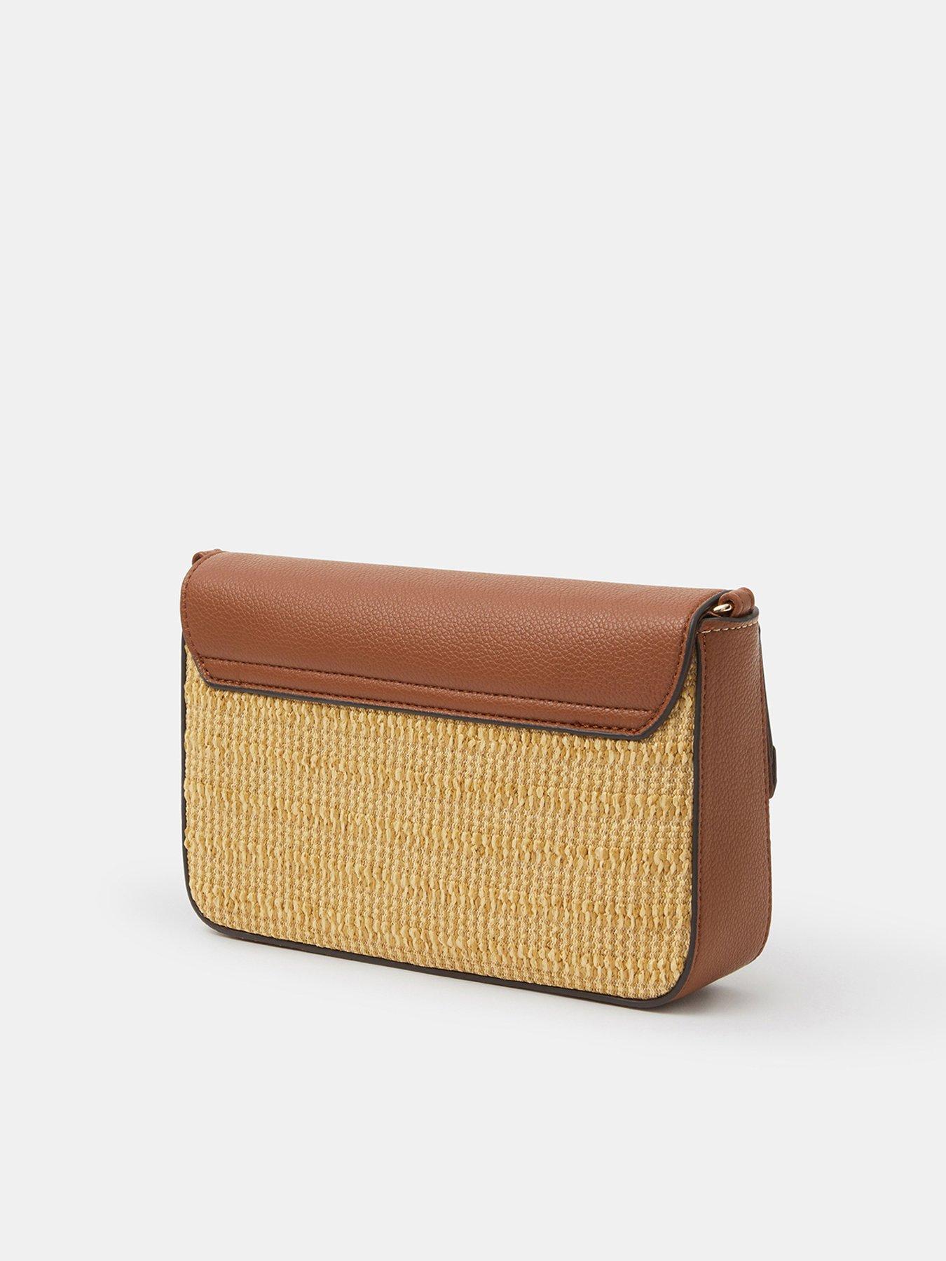 Image 3 of 5 of Accessorize Twistlock Raffia Crossbody Bag