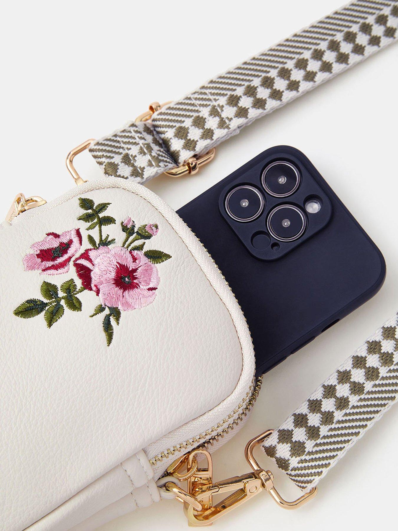 Image 4 of 5 of Accessorize Floral Embroidered Phone Bag