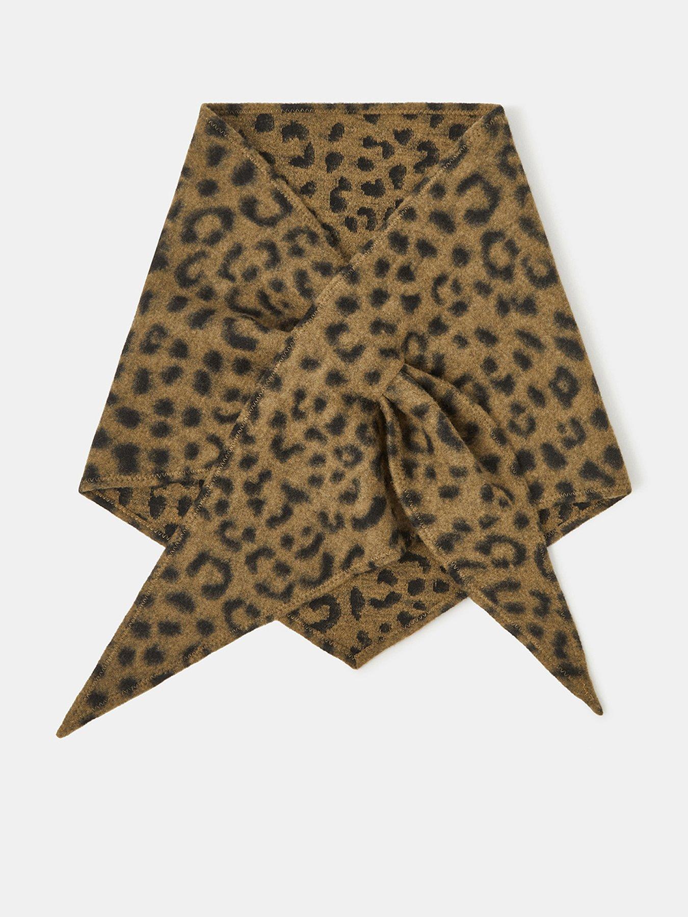 Image 1 of 3 of Accessorize Leopard Print Triangle Scarf
