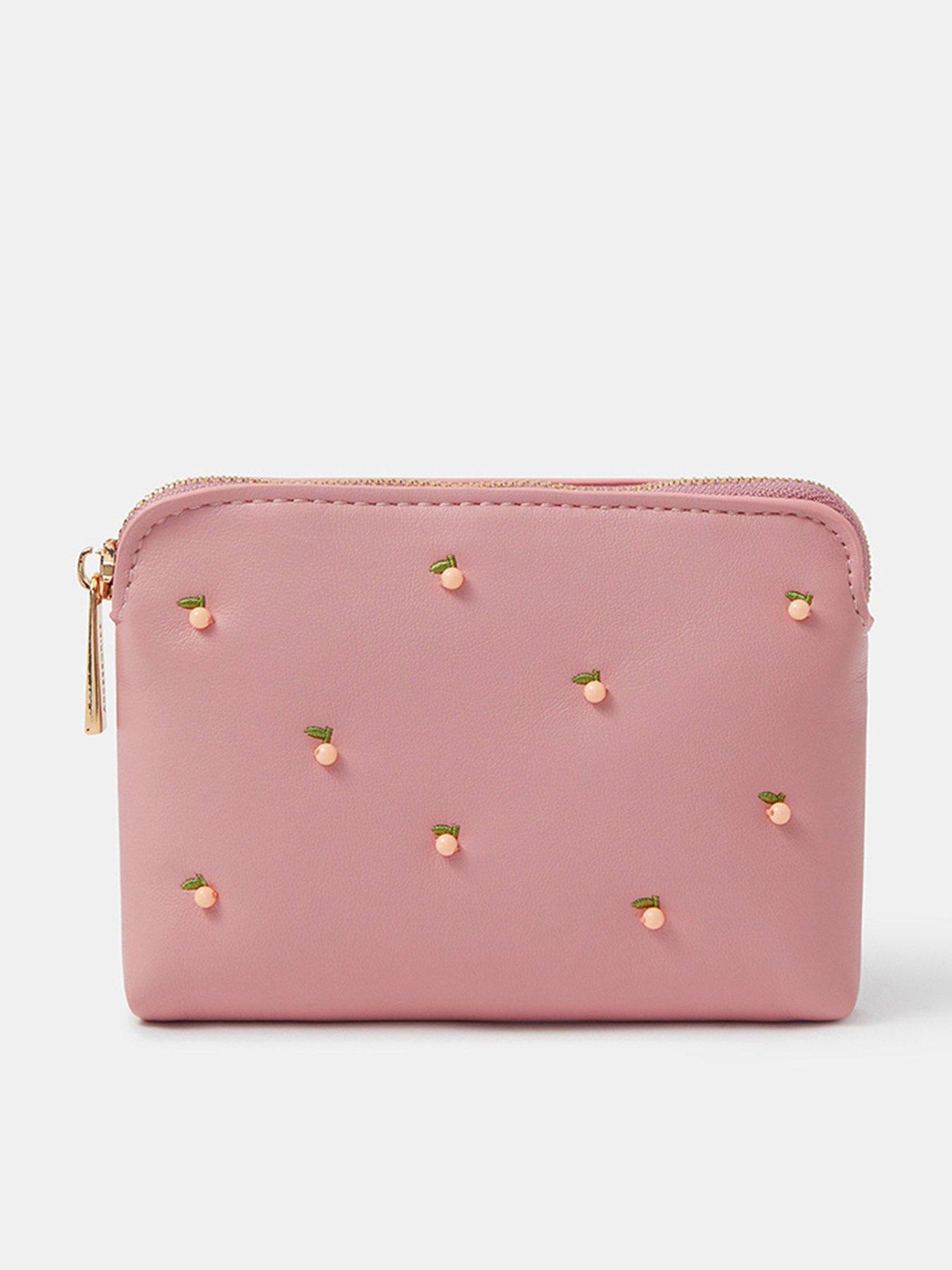 Image 1 of 3 of Accessorize Peach Beaded Coin Purse