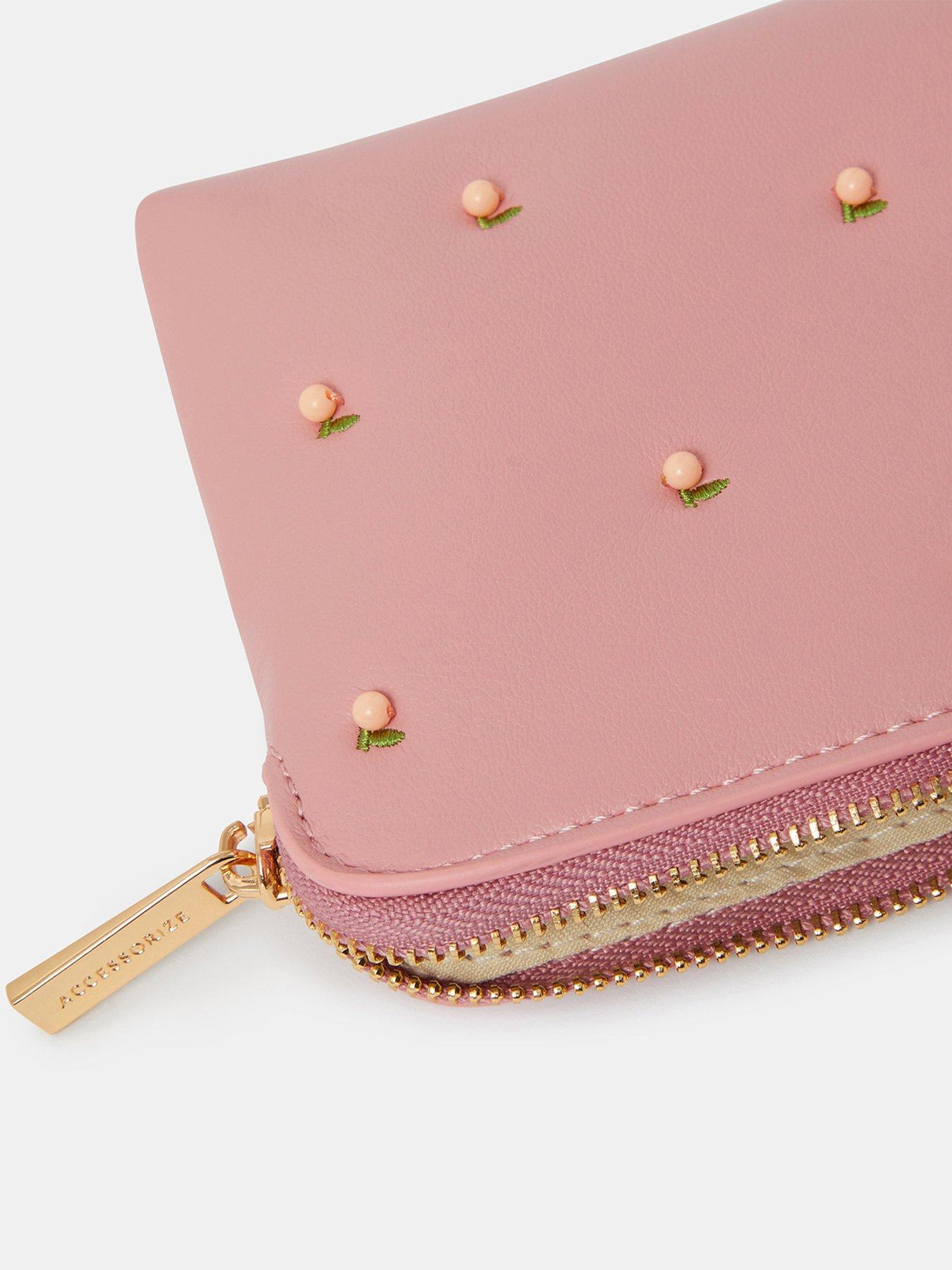 Image 3 of 3 of Accessorize Peach Beaded Coin Purse