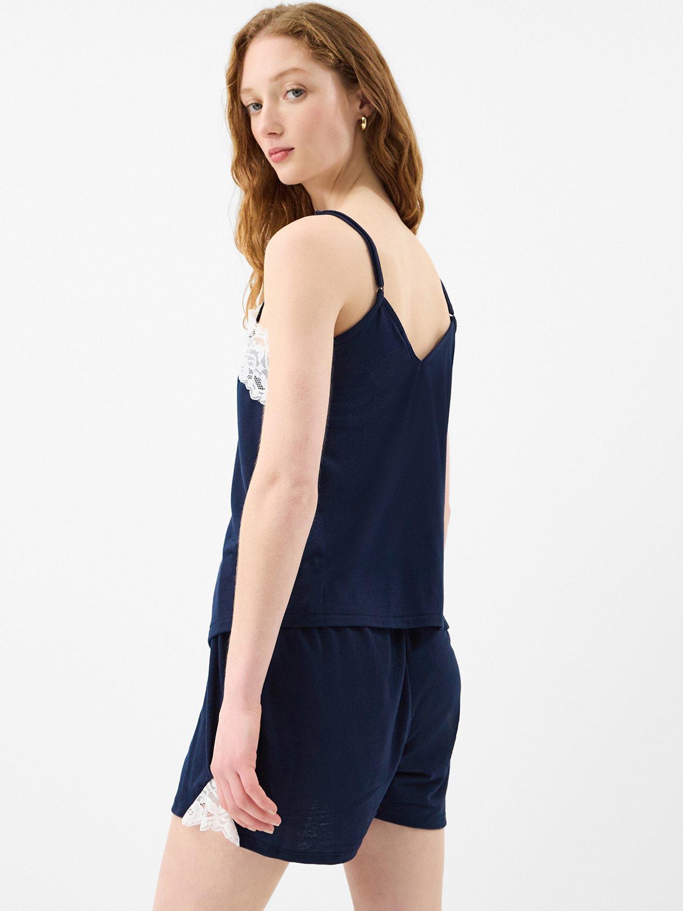 Image 2 of 4 of Accessorize Lace Trim Short Pyjamas Set