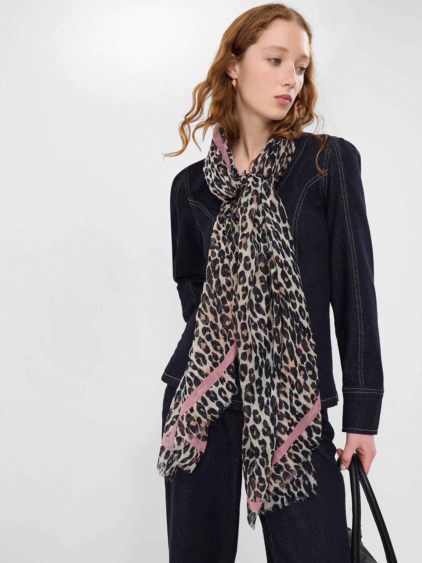 Image 2 of 3 of Accessorize Lightweight Leopard Print Scarf