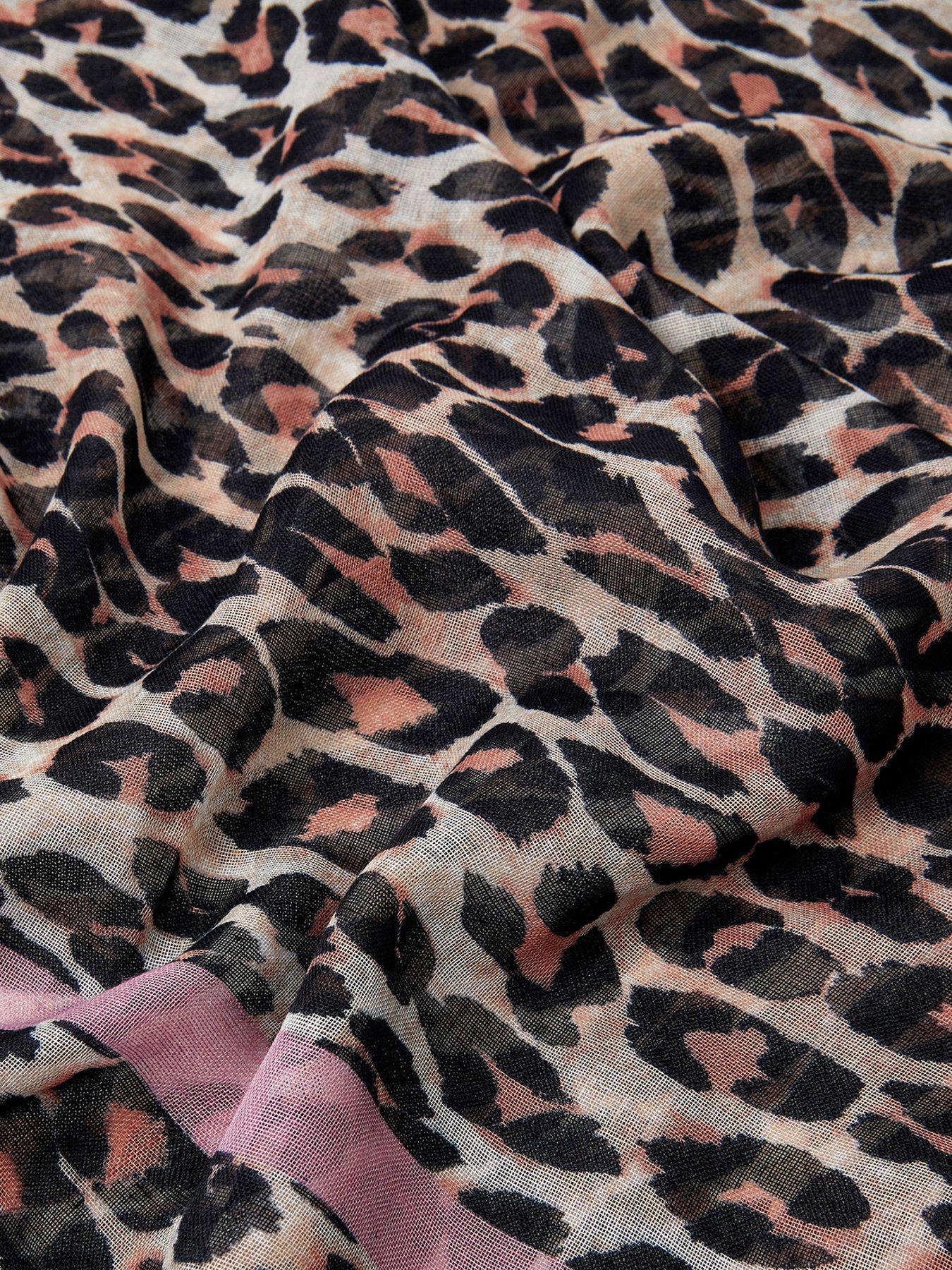 Image 3 of 3 of Accessorize Lightweight Leopard Print Scarf