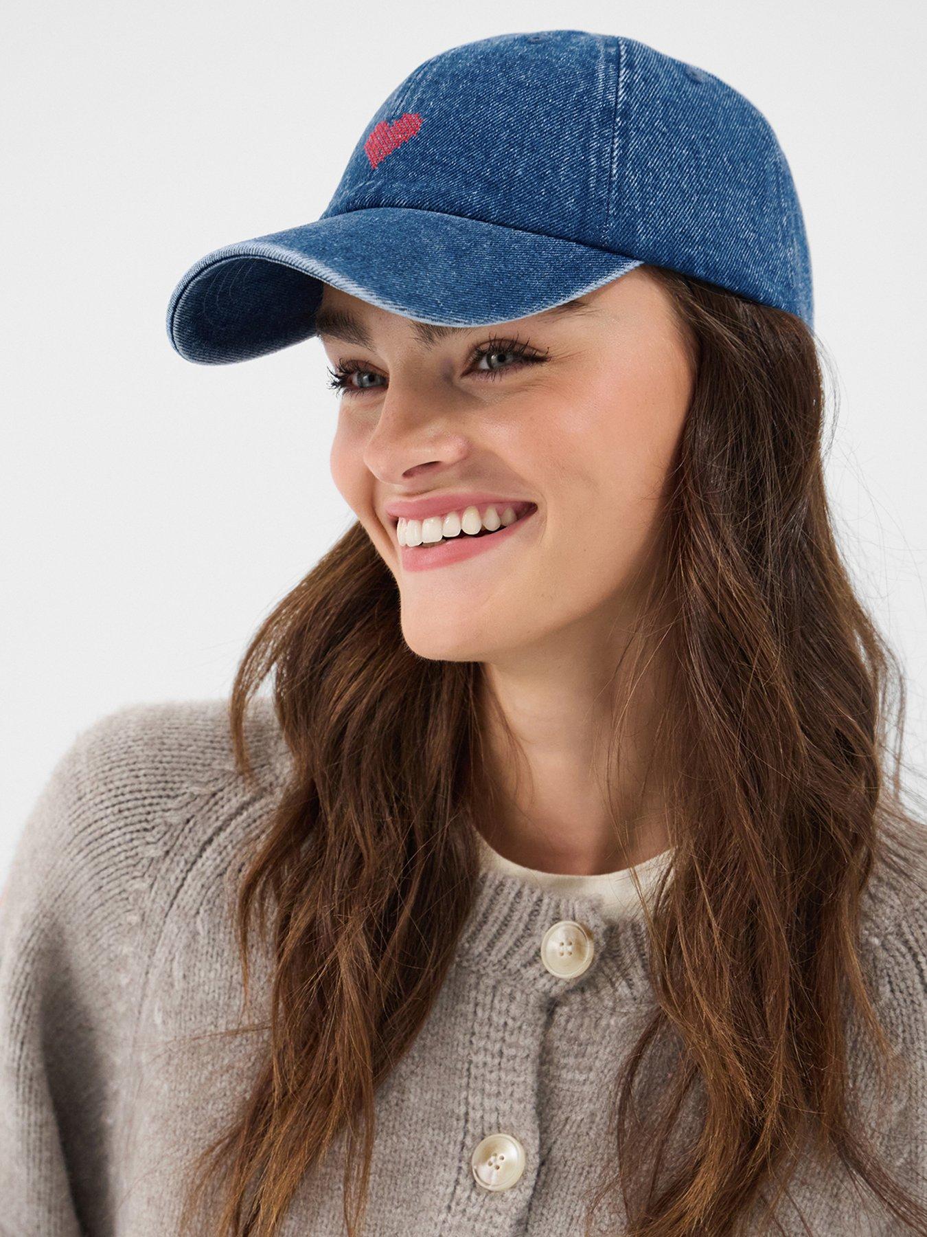 Image 2 of 4 of Accessorize Heart Denim Baseball Cap