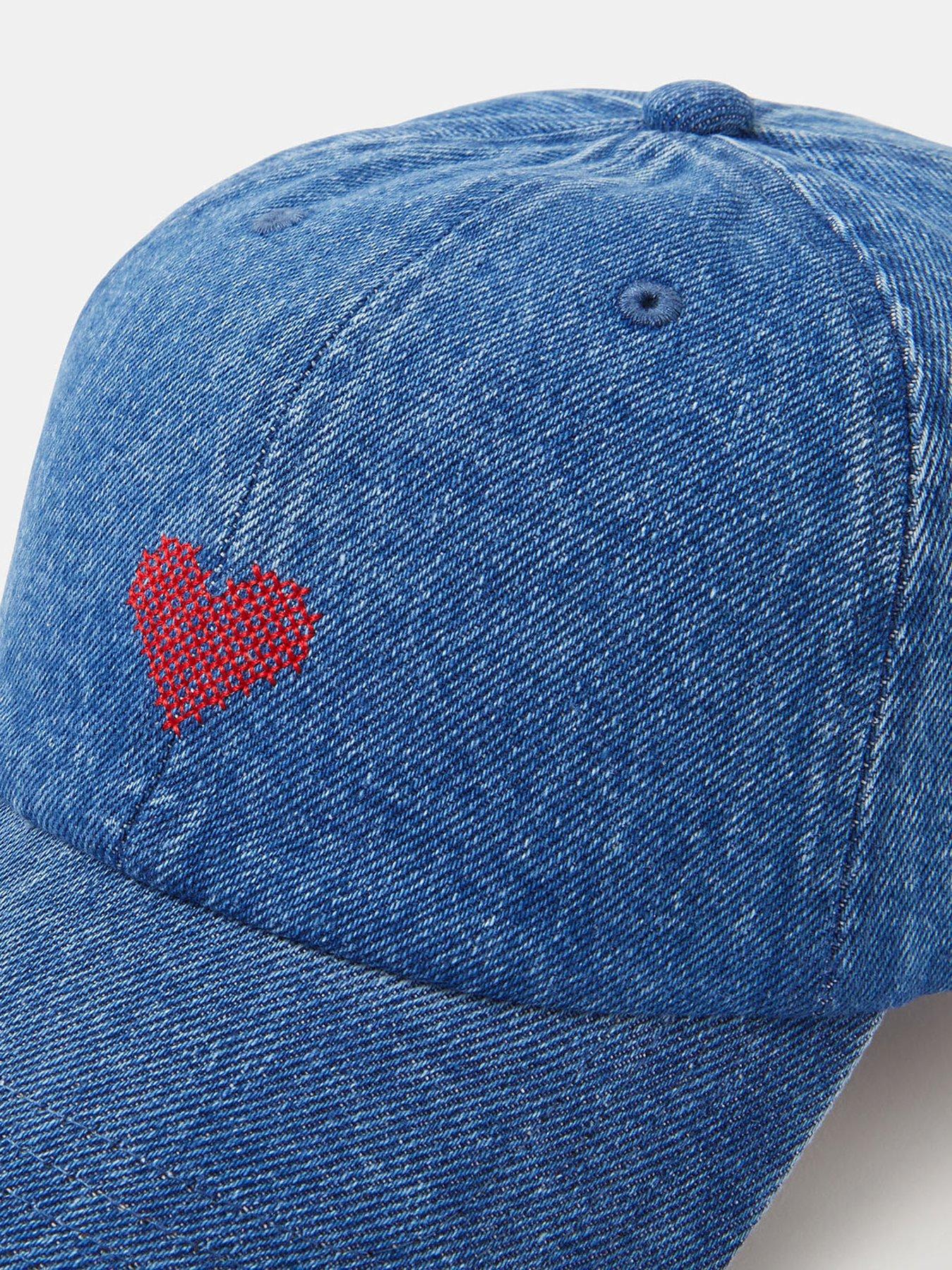 Image 4 of 4 of Accessorize Heart Denim Baseball Cap