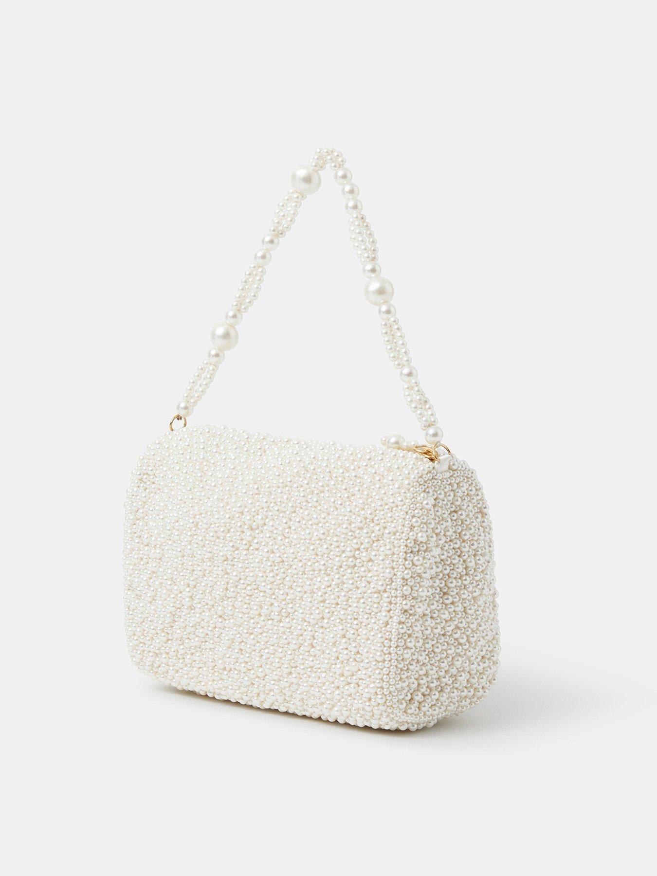 Image 3 of 5 of Accessorize Mrs Beaded Pearl Handheld Bag