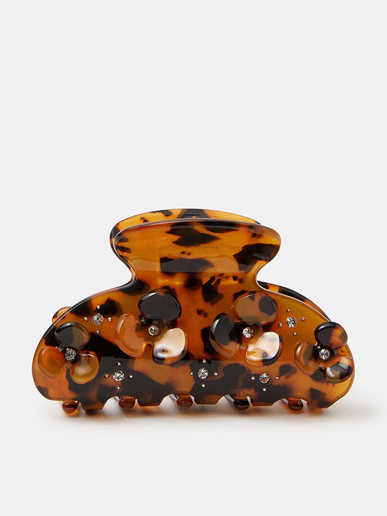 Image 1 of 3 of Accessorize Flower Tort Claw Clip