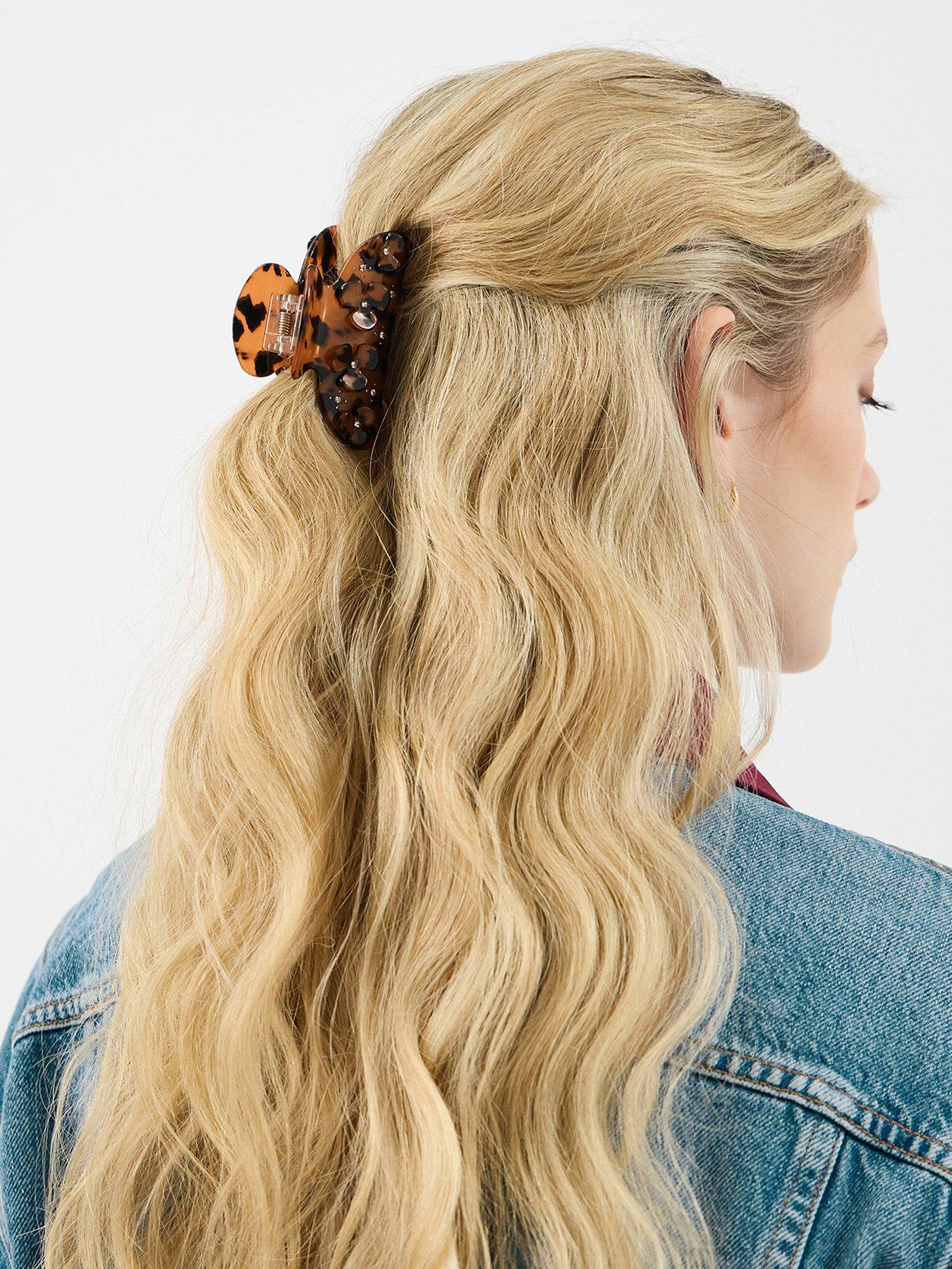 Image 2 of 3 of Accessorize Flower Tort Claw Clip