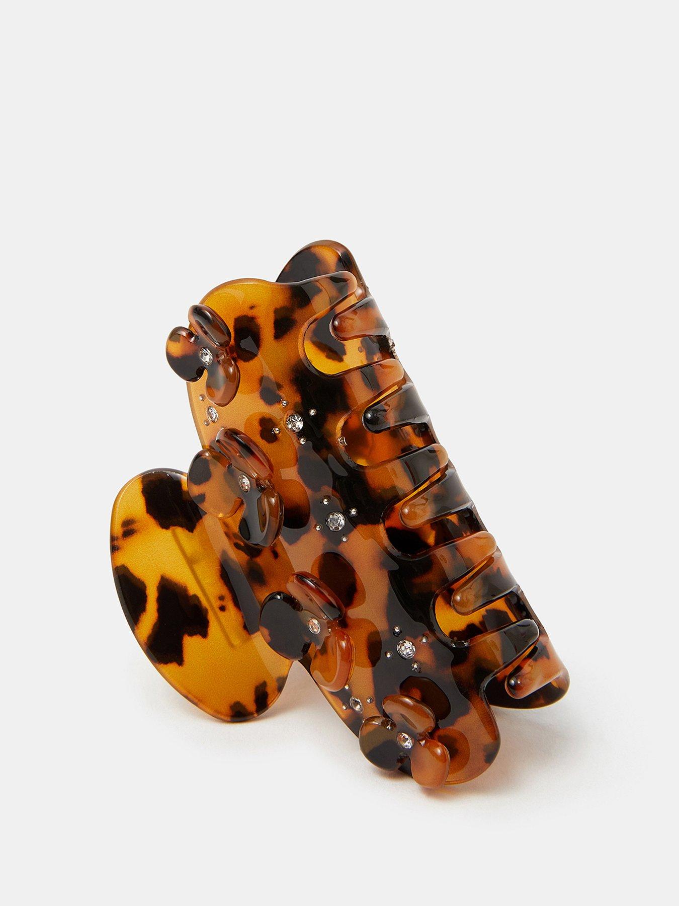 Image 3 of 3 of Accessorize Flower Tort Claw Clip