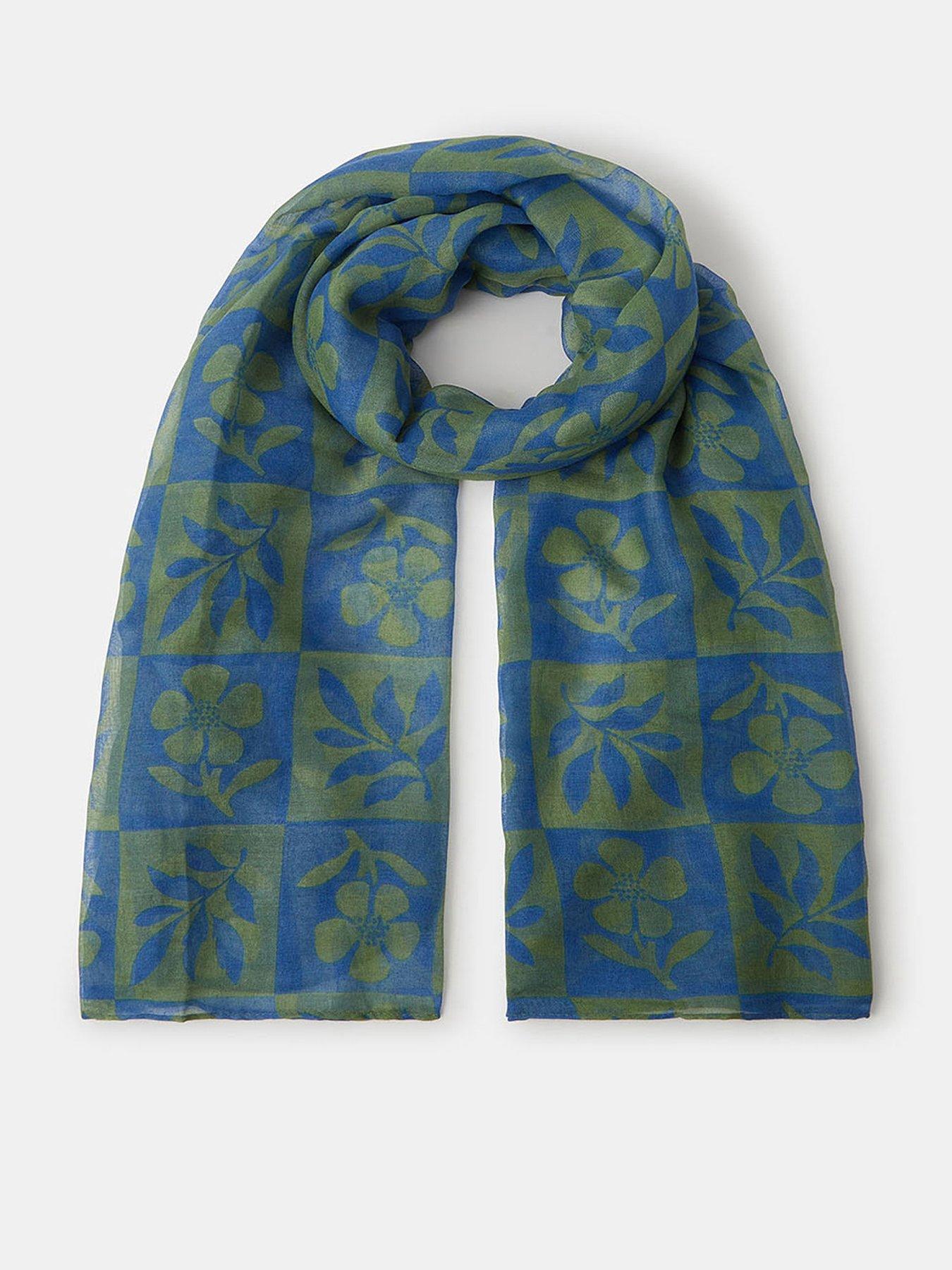 Image 1 of 3 of Accessorize Lightweight Flower Tile Print Scarf