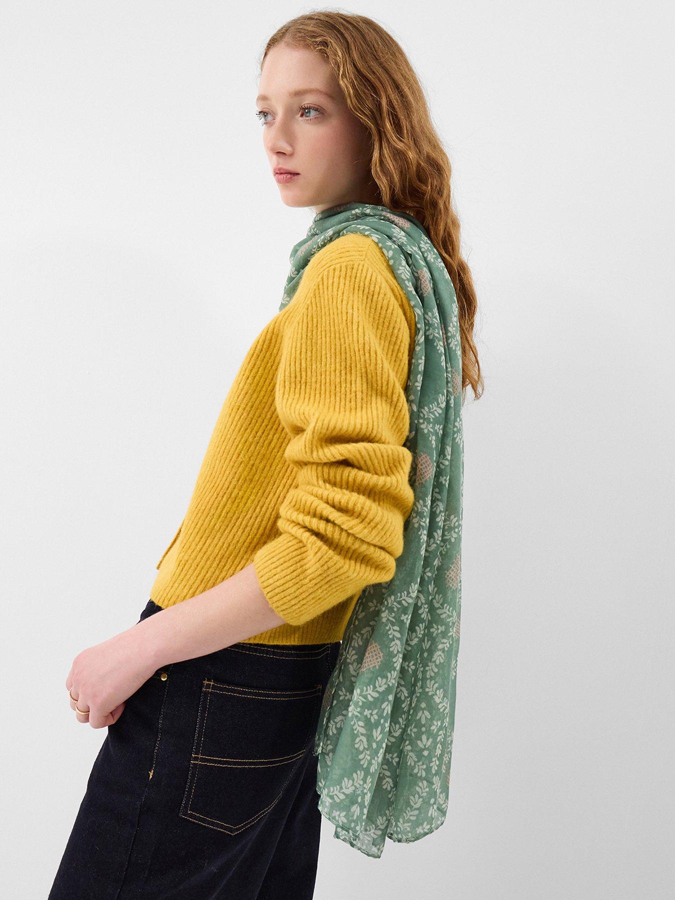 Image 2 of 3 of Accessorize Lightweight Cross Stitch Heart Print Scarf