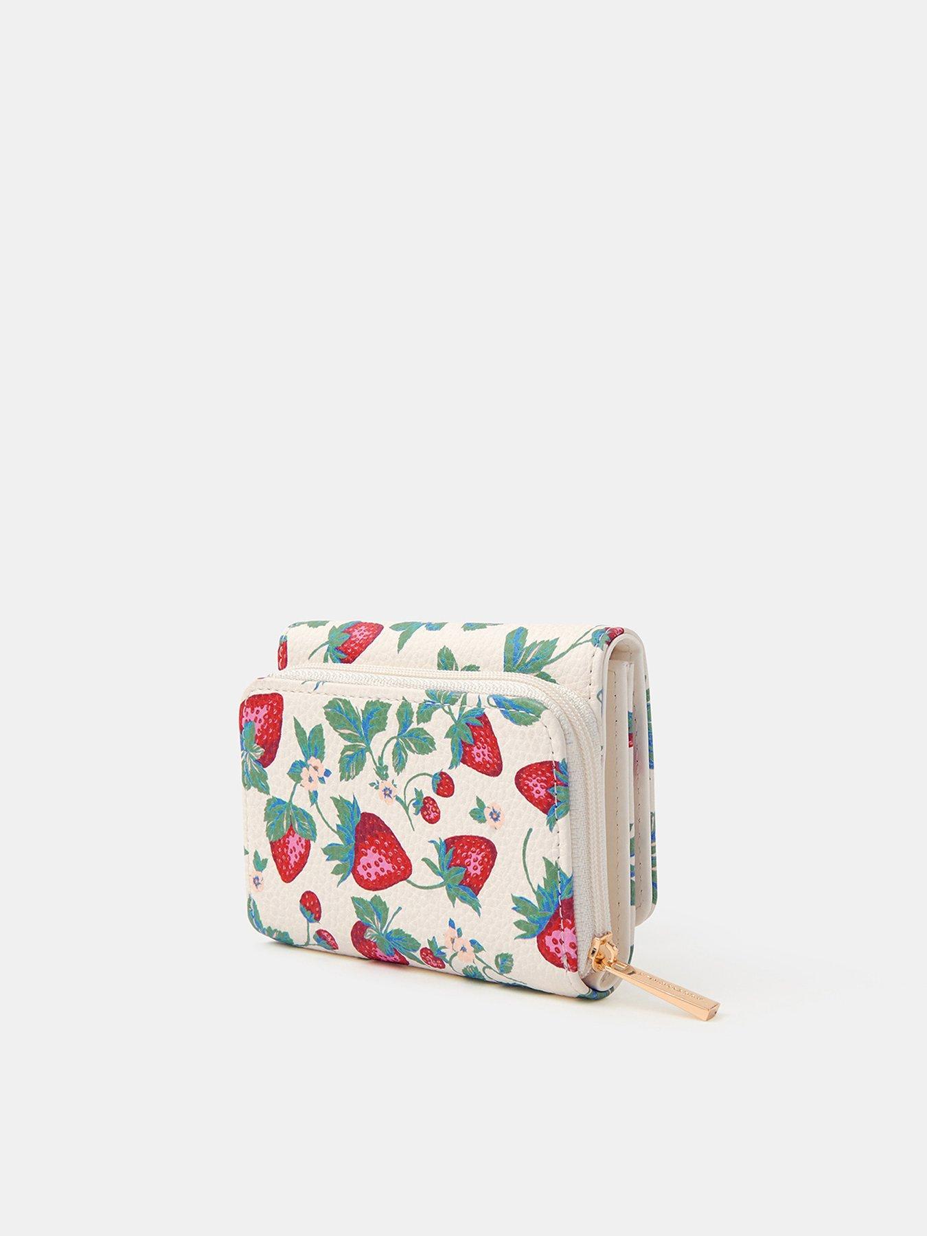 Image 2 of 3 of Accessorize Strawberry Print Tri-fold Purse