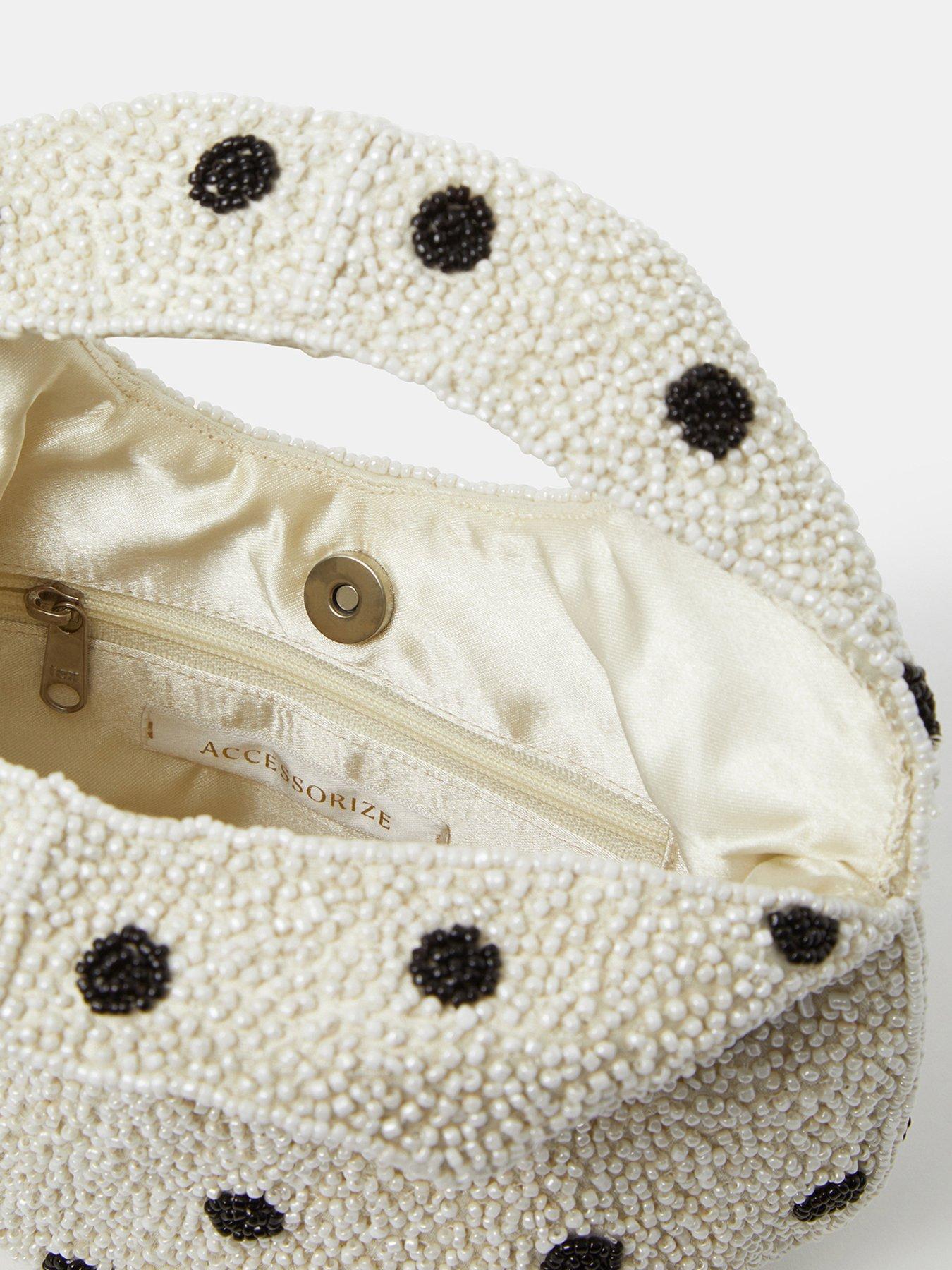 Image 5 of 5 of Accessorize Polka Dot Beaded Handheld Bag