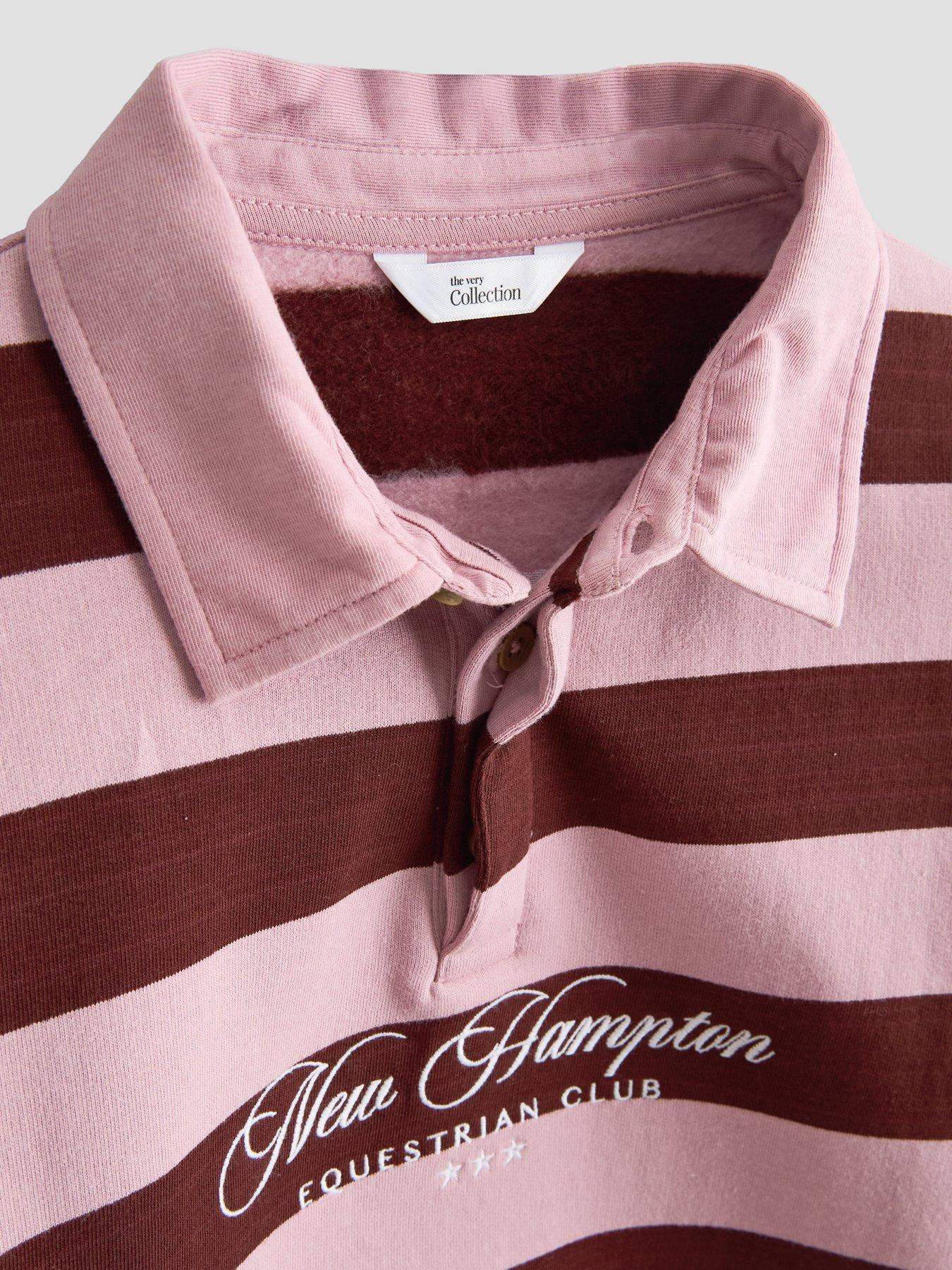 Image 4 of 5 of The Very Collection Girls New Hampton Equestrian Club Long Sleeve Striped Sweatshirt - Pink