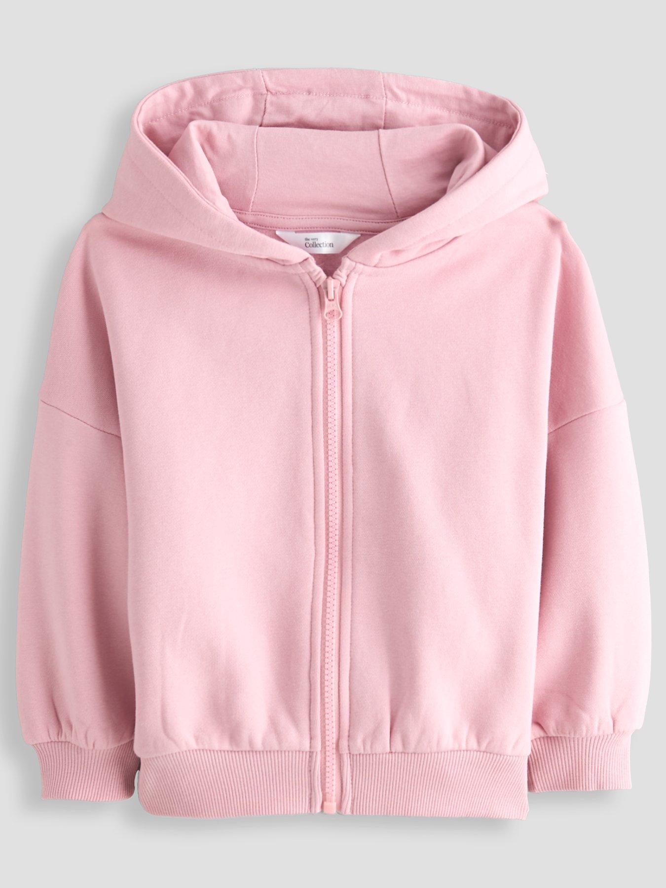 Image 1 of 5 of The Very Collection Girls Core Basic Zip Up Hoody - Pink