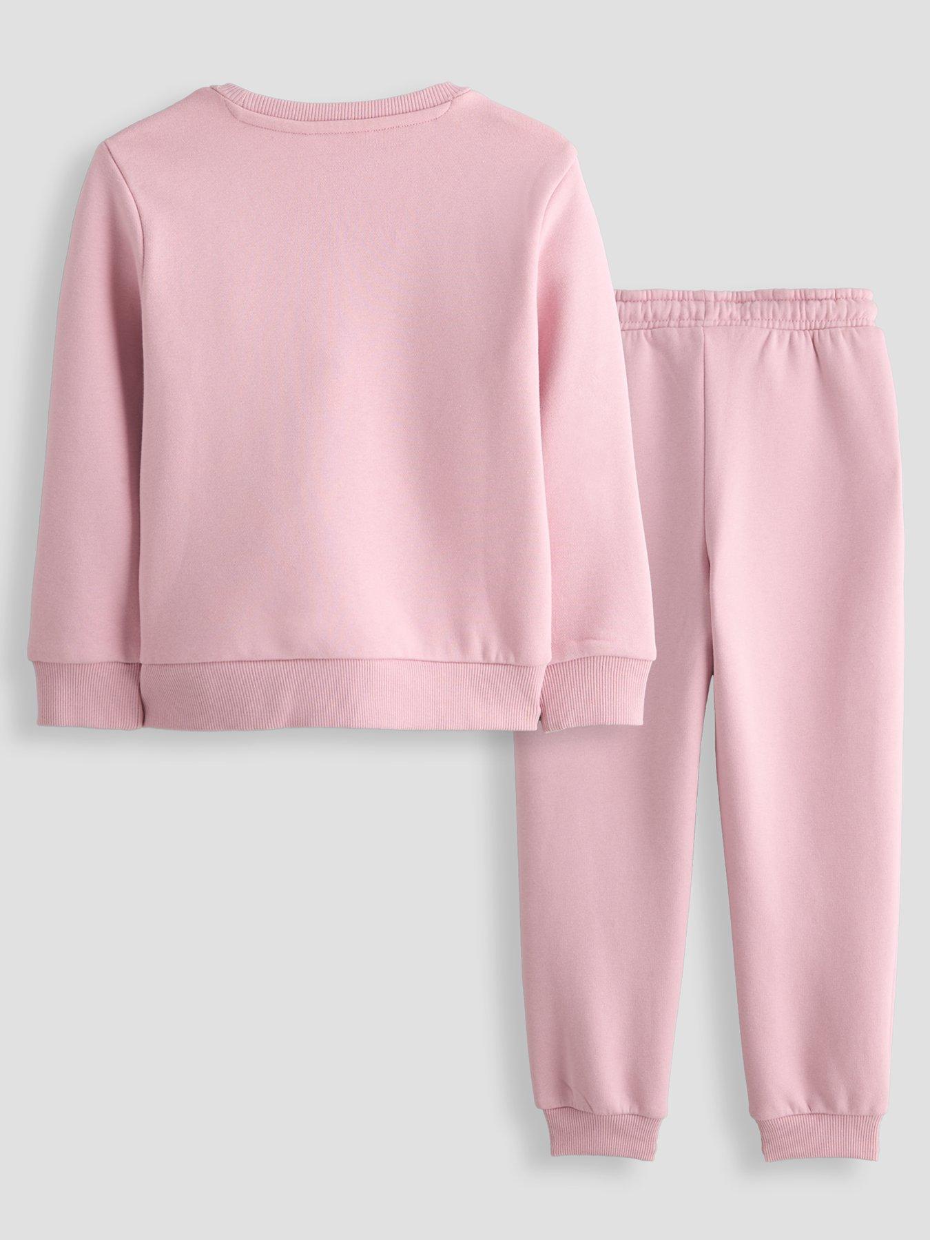 Image 2 of 5 of The Very Collection Girls Frill Neck Sweat Basic Set - Pink