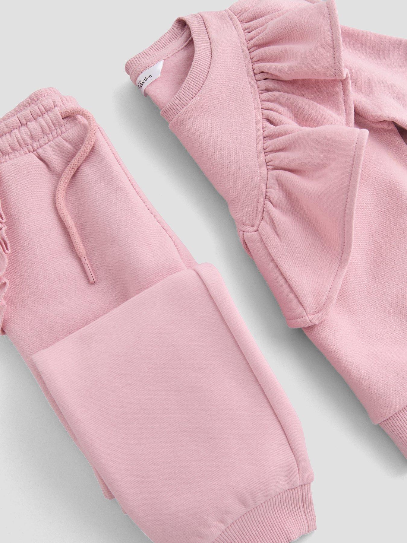 Image 5 of 5 of The Very Collection Girls Frill Neck Sweat Basic Set - Pink