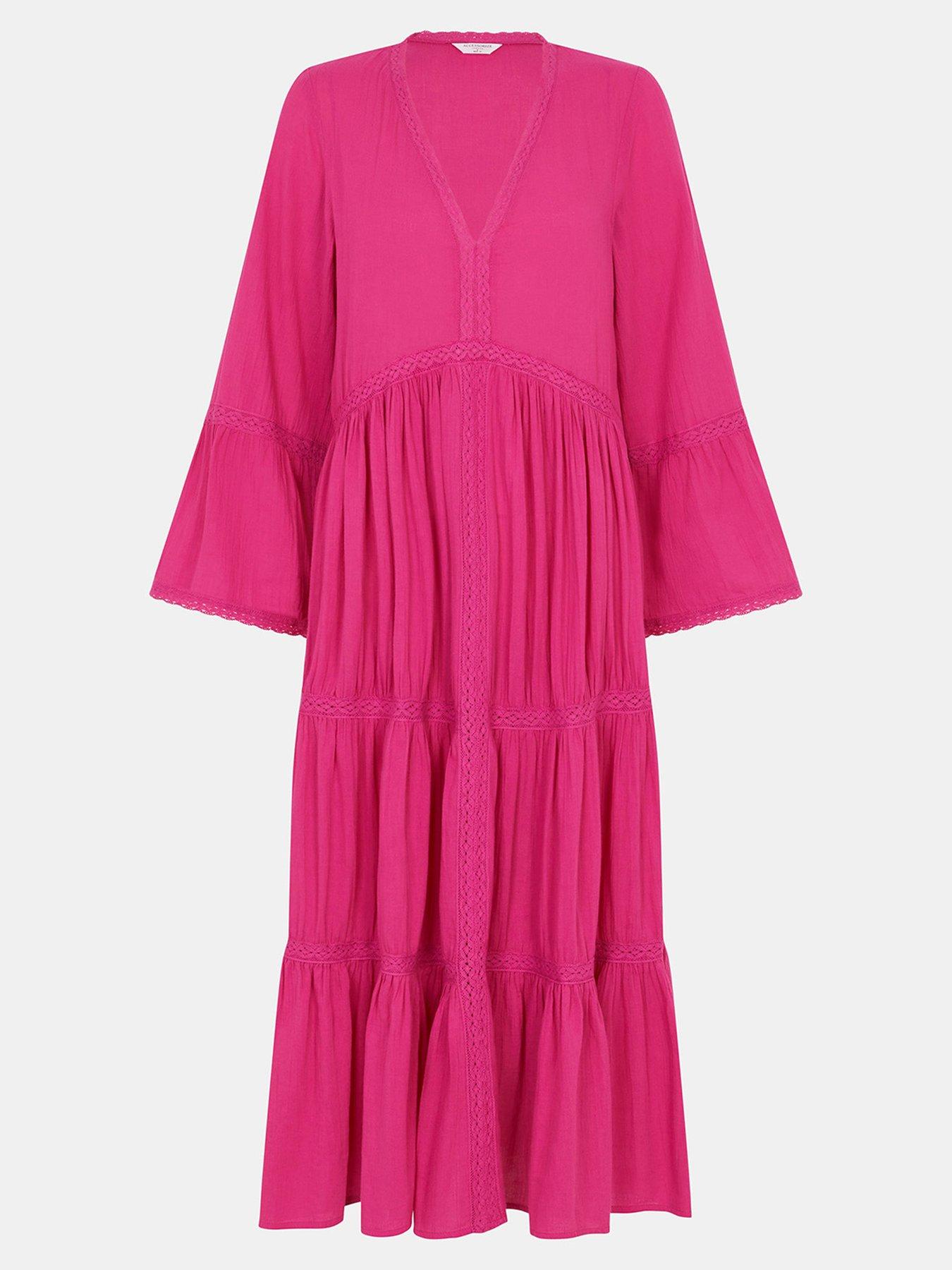 Image 5 of 5 of Accessorize Lace Trim Midi Beach Dress