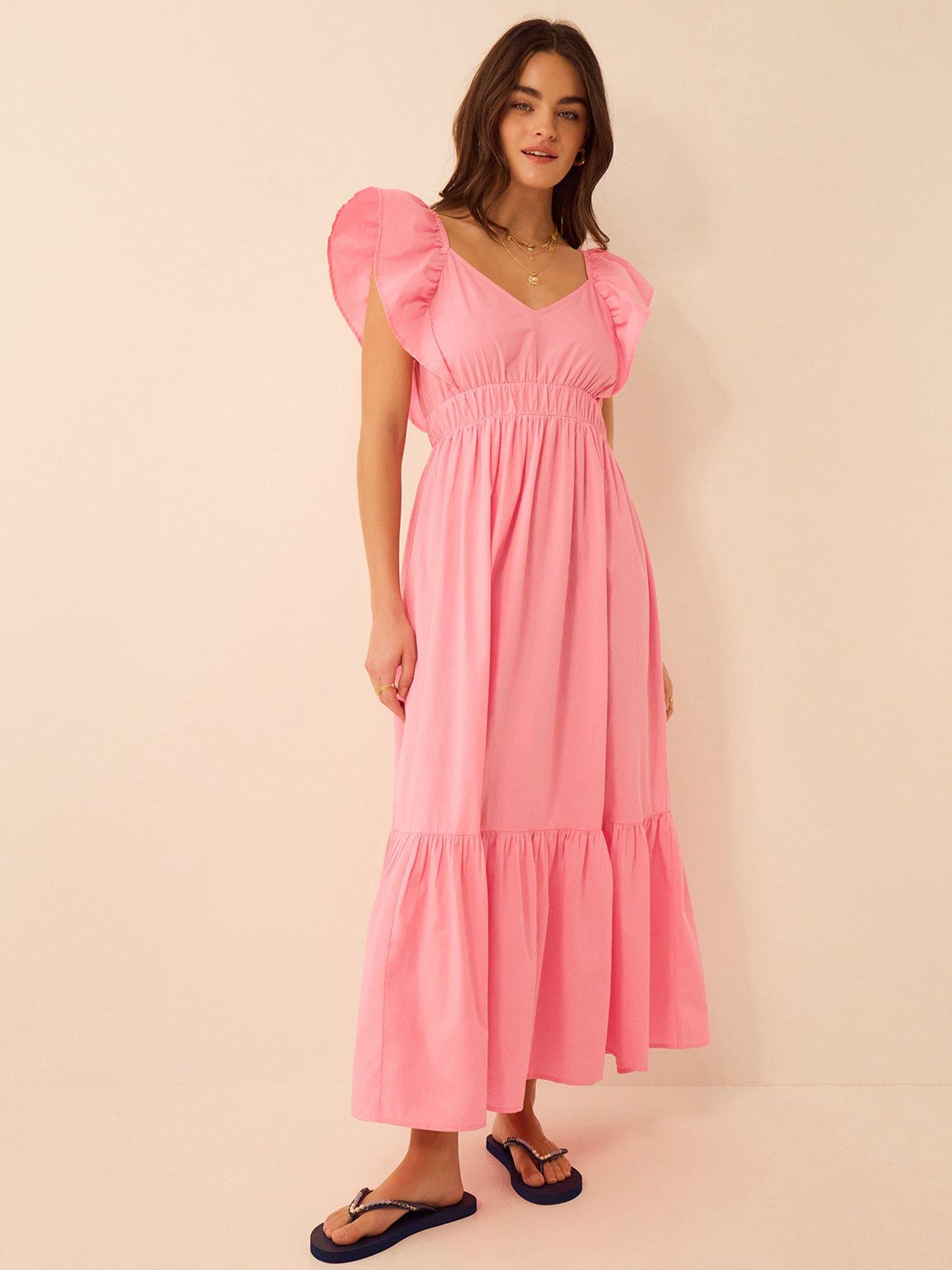 Accessorize Ruffle Cotton Midi Dress