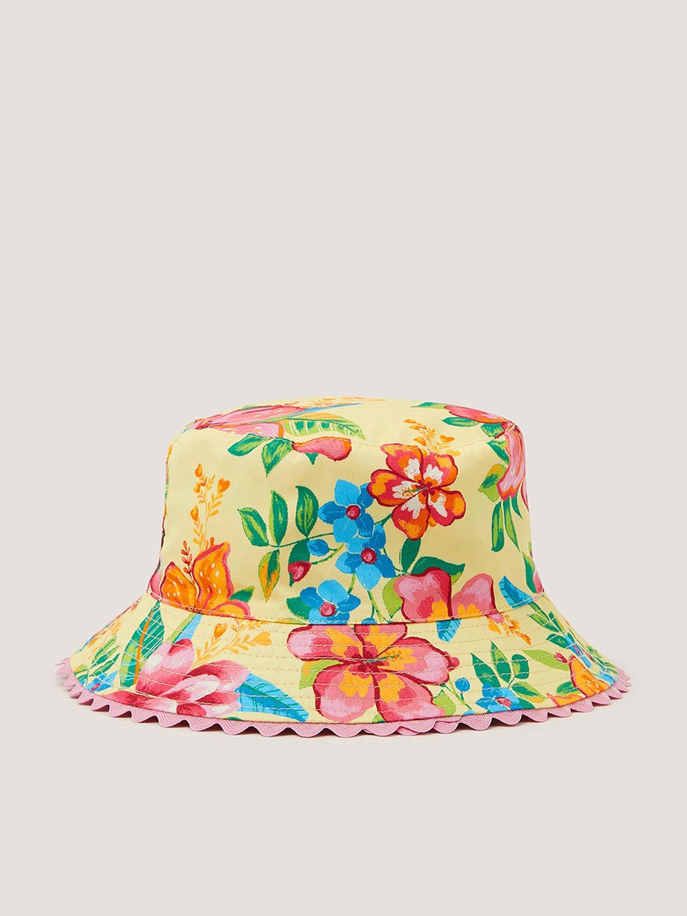 Monsoon Baby Girls Tropical Bucket Hat - Yellow