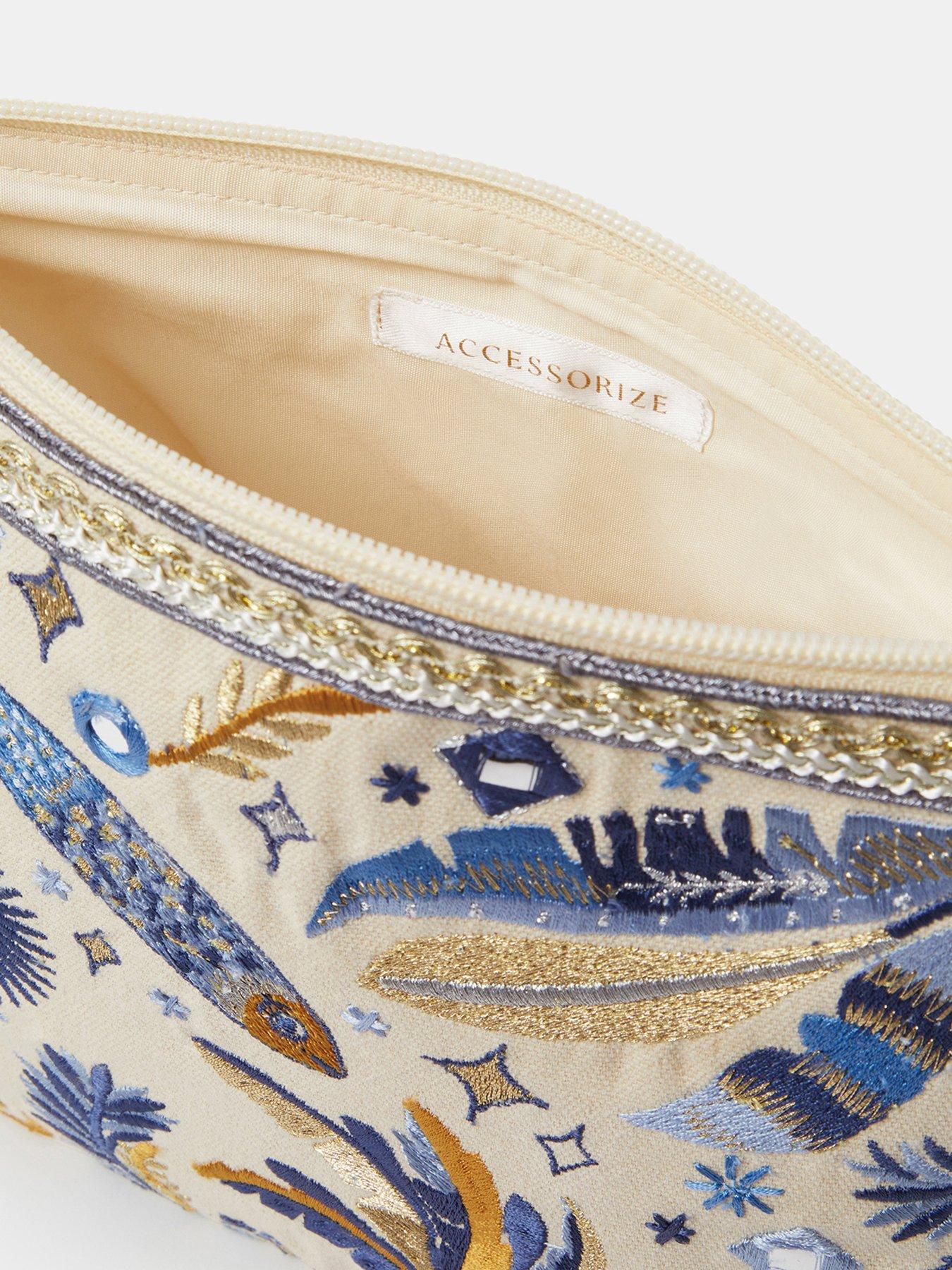 Image 4 of 4 of Accessorize Embroidered Tropical Fish Pouch
