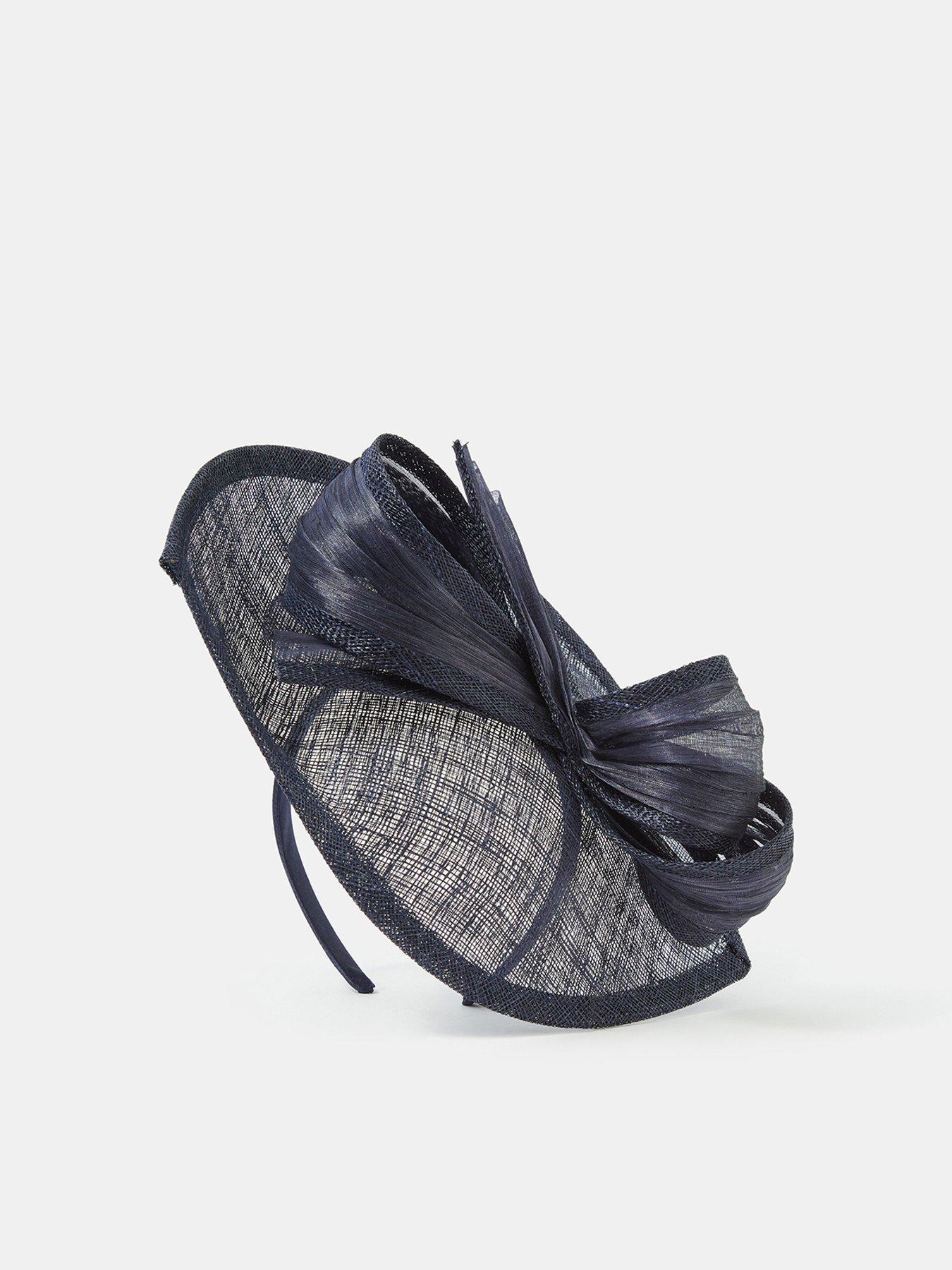 Image 3 of 4 of Accessorize Bow Teardrop Fascinator - Navy Blue