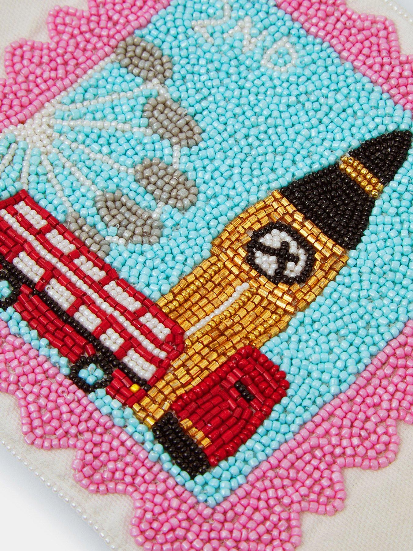 Image 3 of 3 of Accessorize Beaded London Stamp Pouch