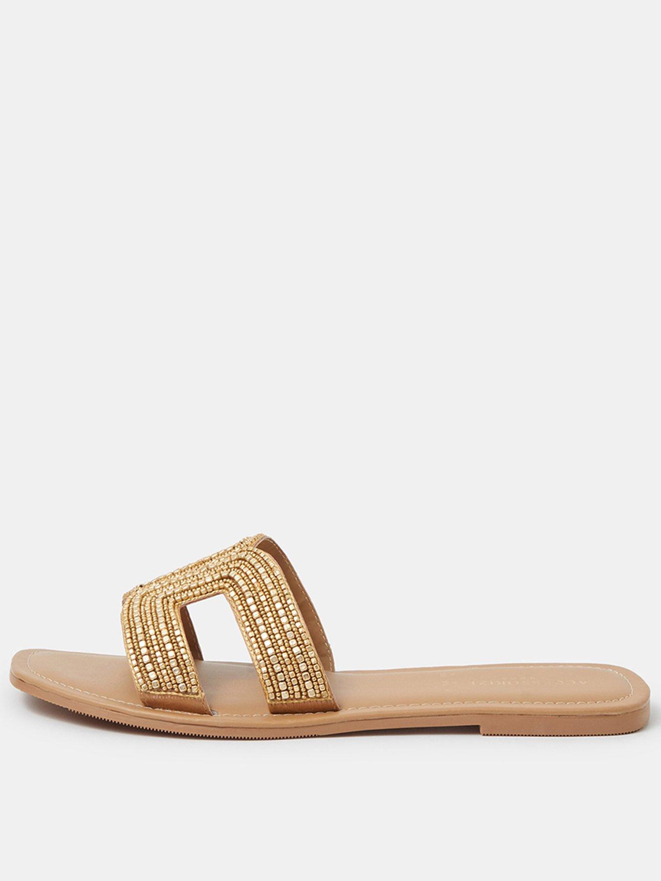 Image 1 of 2 of Accessorize Beaded Cut Out Sandals