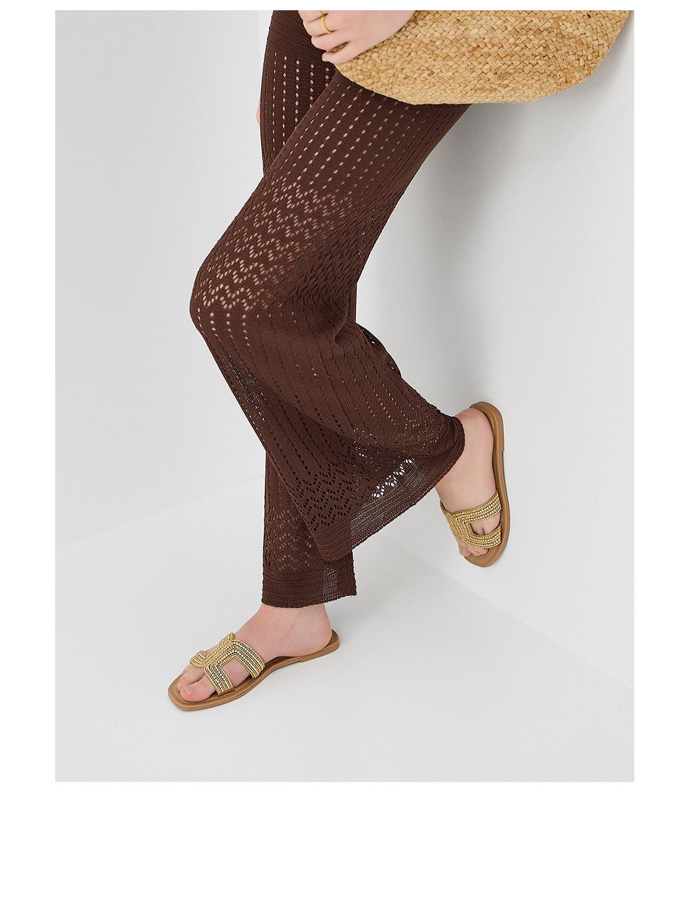 Image 2 of 2 of Accessorize Beaded Cut Out Sandals