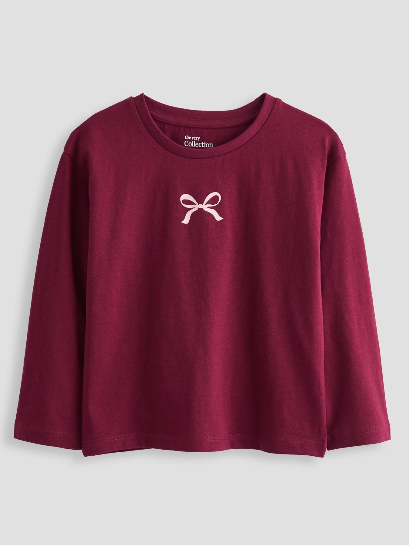 Image 2 of 5 of The Very Collection Girls 4 Pack Cotton Long Sleeve T-Shirts (9 months - 7 years) - Print