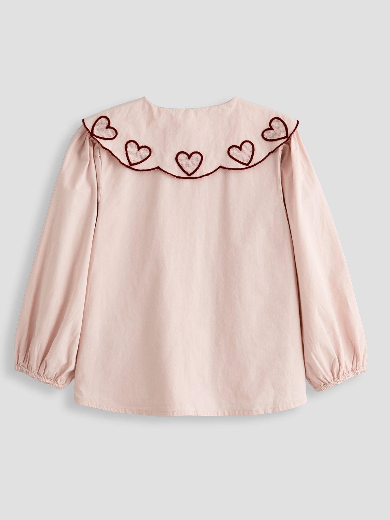 Image 2 of 4 of The Very Collection Girls Heart Collar Blouse (9 months - 7 years) - Pink