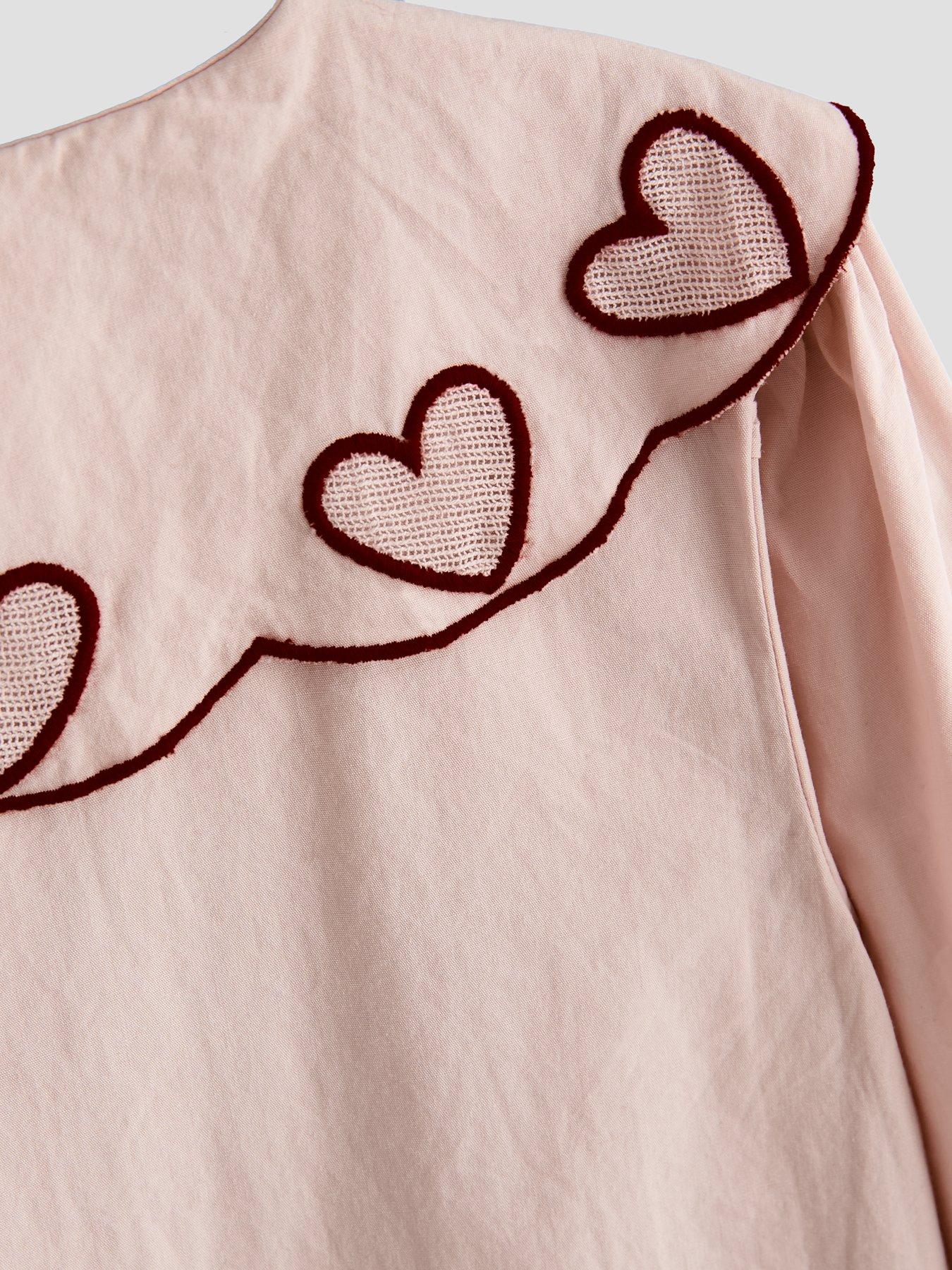 Image 4 of 4 of The Very Collection Girls Heart Collar Blouse (9 months - 7 years) - Pink