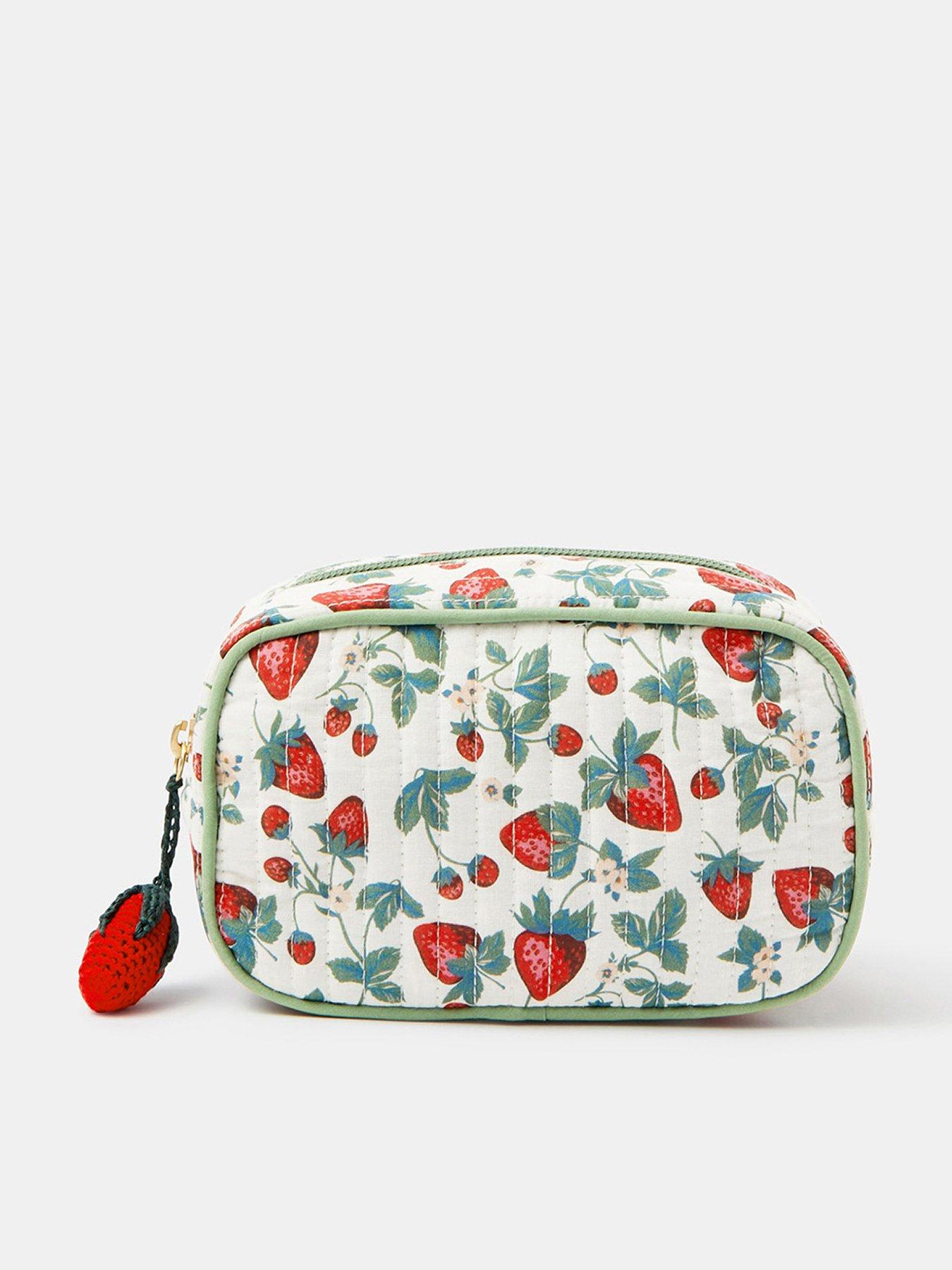 Accessorize Strawberry Print Quilted Make Up Bag