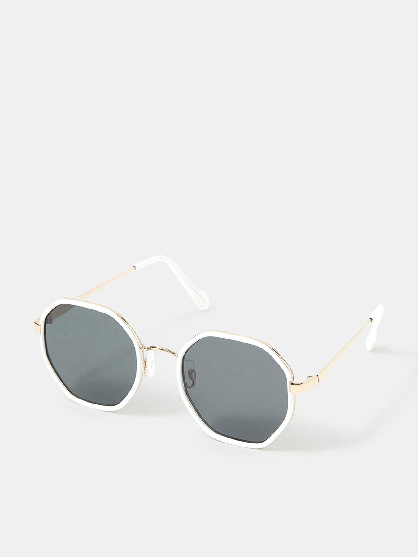 Image 1 of 3 of Accessorize Mono Hexagonal Sunglasses